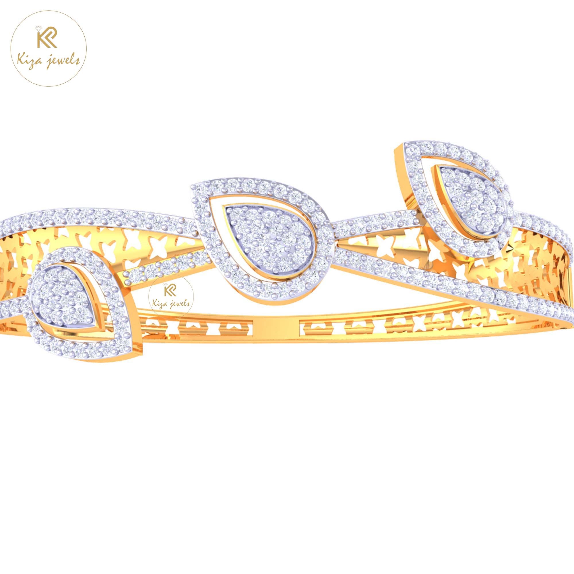 2.36 TDW Round Cut Diamond women's Bangle Bracelet