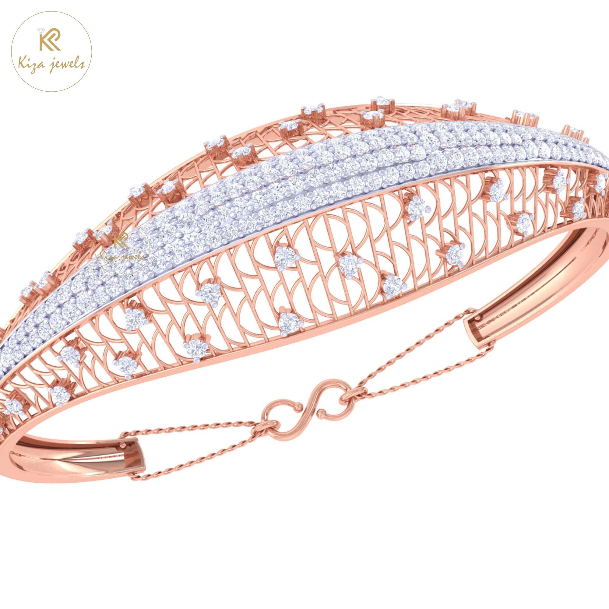 1.57 TDW Round Cut Diamond women's Bangle Bracelet
