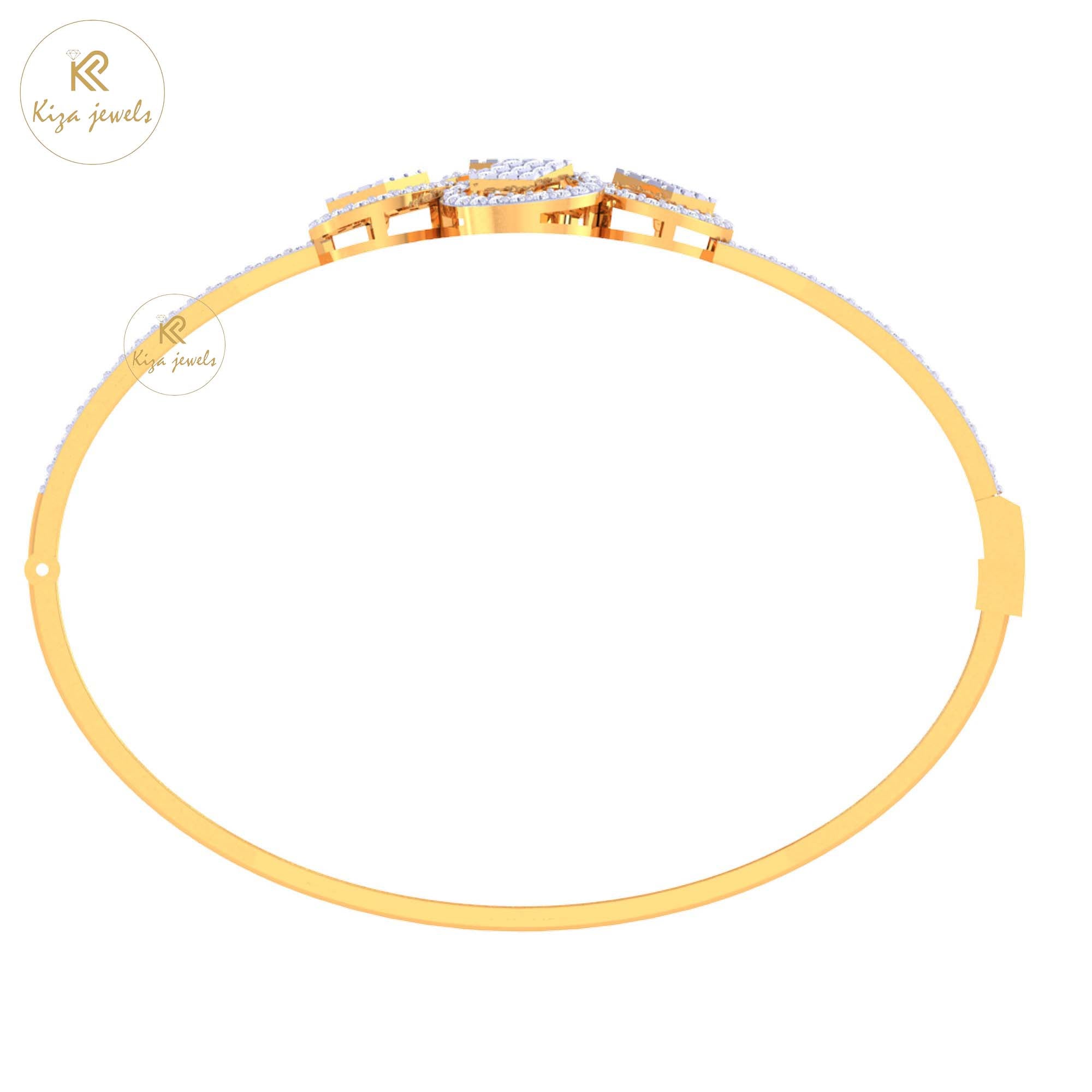 2.23 TDW Round Cut Diamond women's Bangle Bracelet