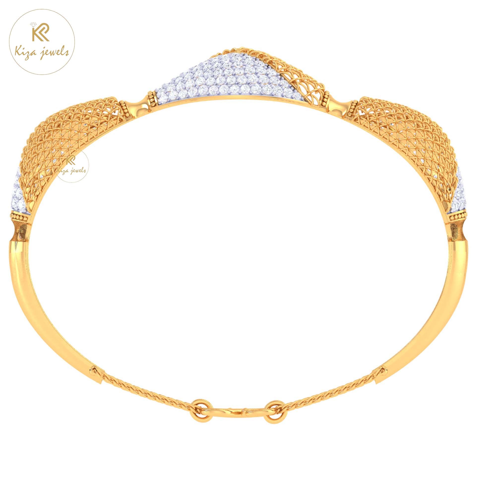 2.34 TDW Round Cut Diamond women's Bangle Bracelet