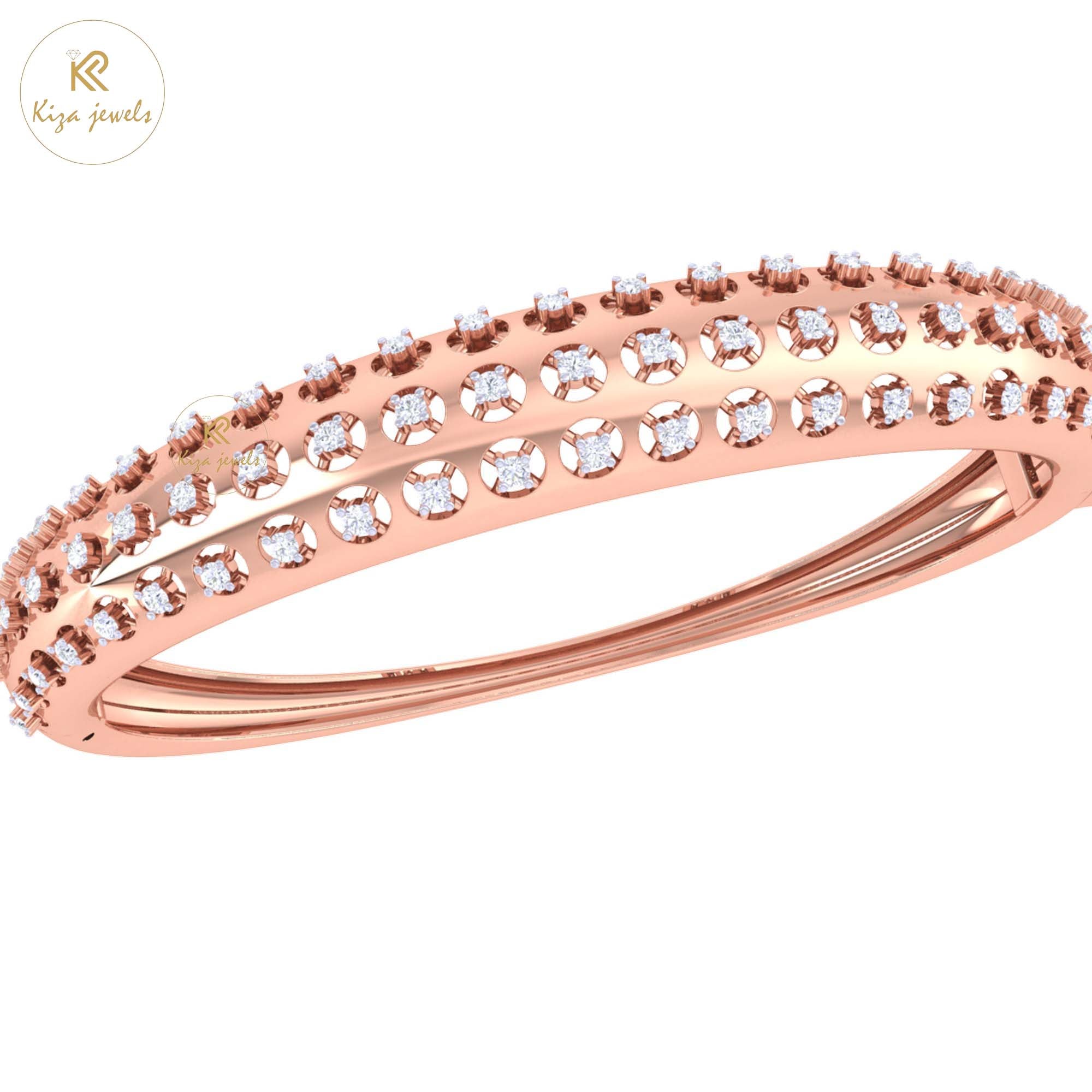 0.64 TDW Round Cut Diamond women's Bangle Bracelet