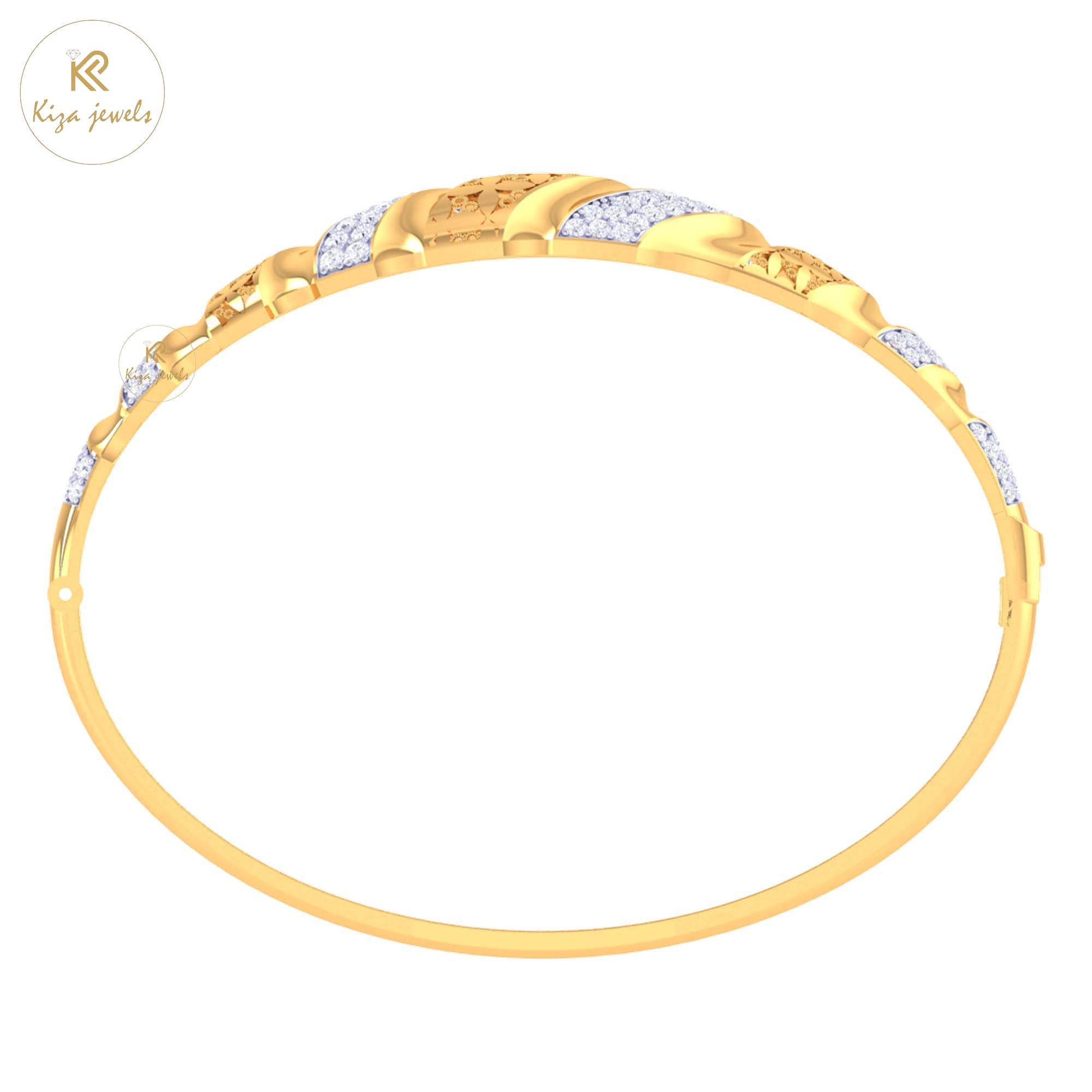 0.90 TDW Round Cut Diamond women's Bangle Bracelet