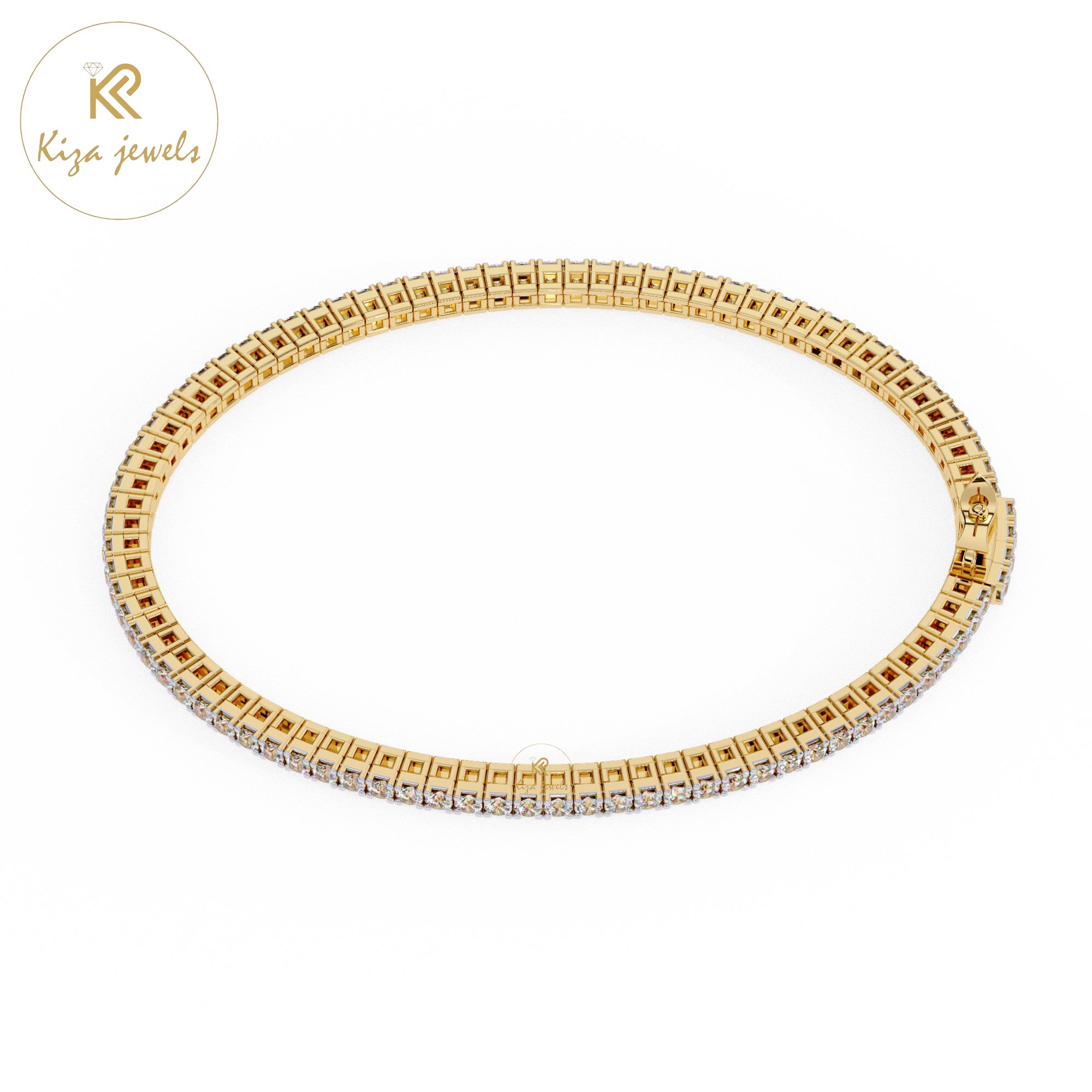 1.92 TDW Round Cut Diamond Women's Bangle Bracelet