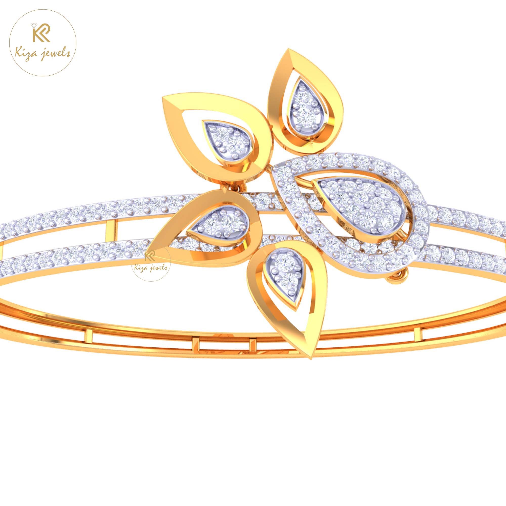 1.97 TDW Round Cut Diamond women's Bangle Bracelet