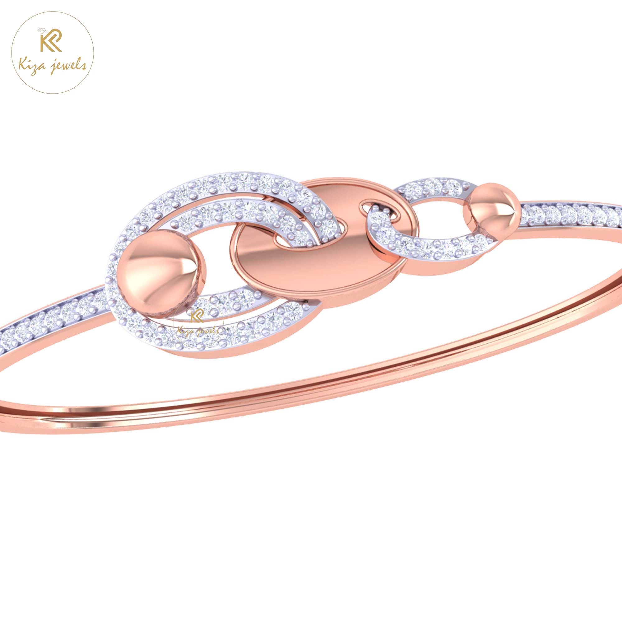 1.02 TDW Round Cut Diamond women's Bangle Bracelet