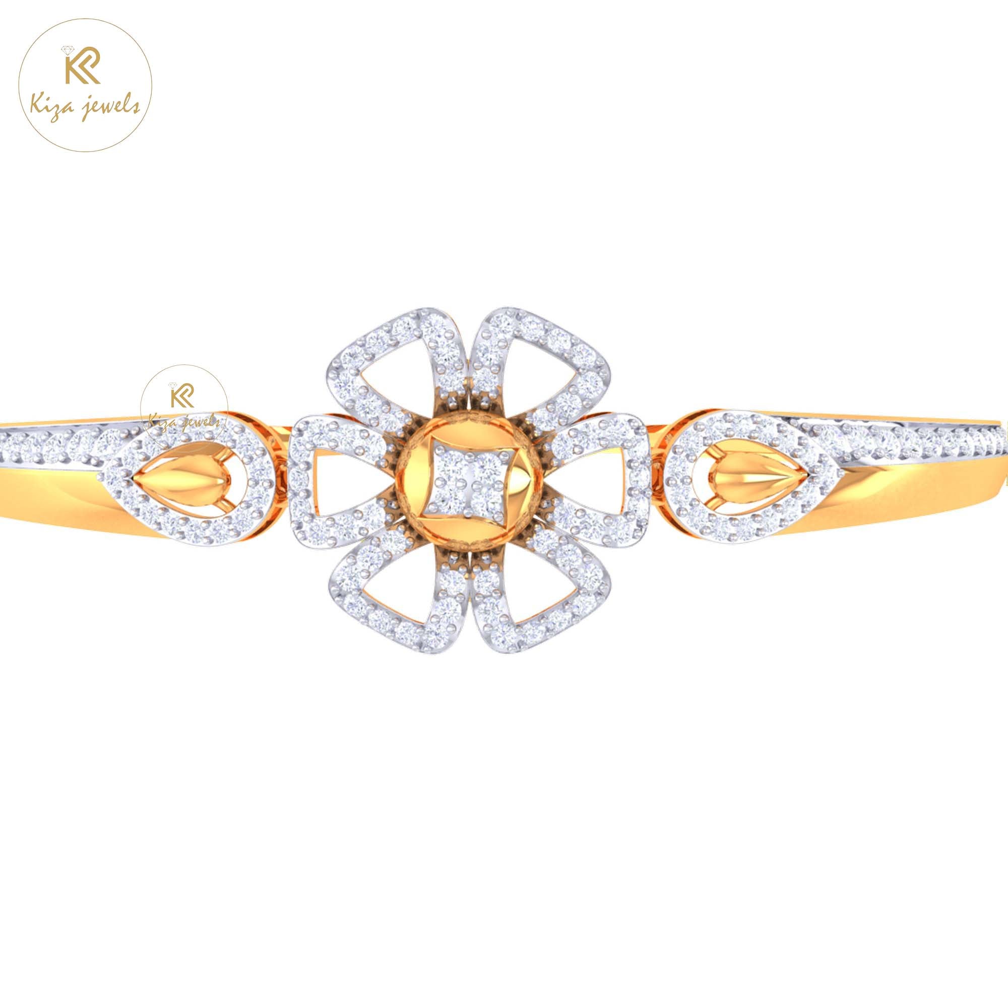 1.46 TDW Round Cut Diamond women's Bangle Bracelet