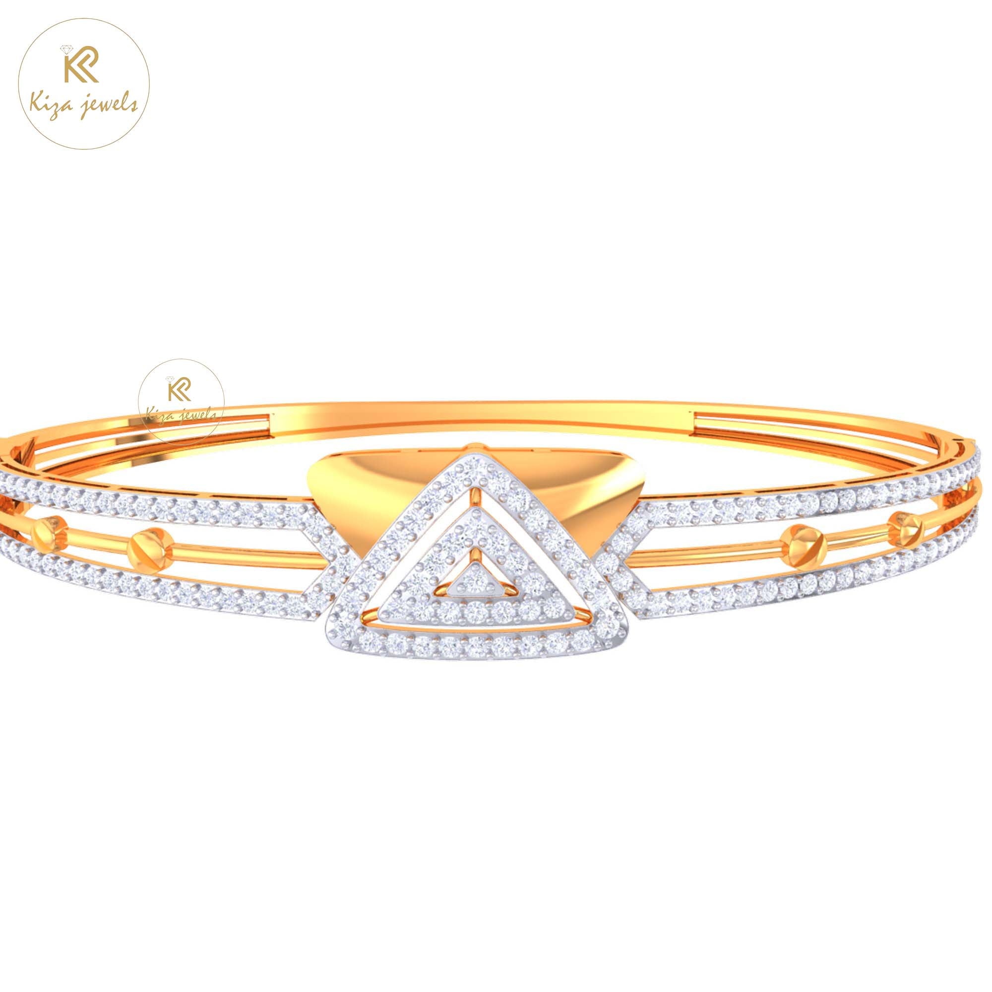 1.37 TDW Round Cut Diamond women's Bangle Bracelet