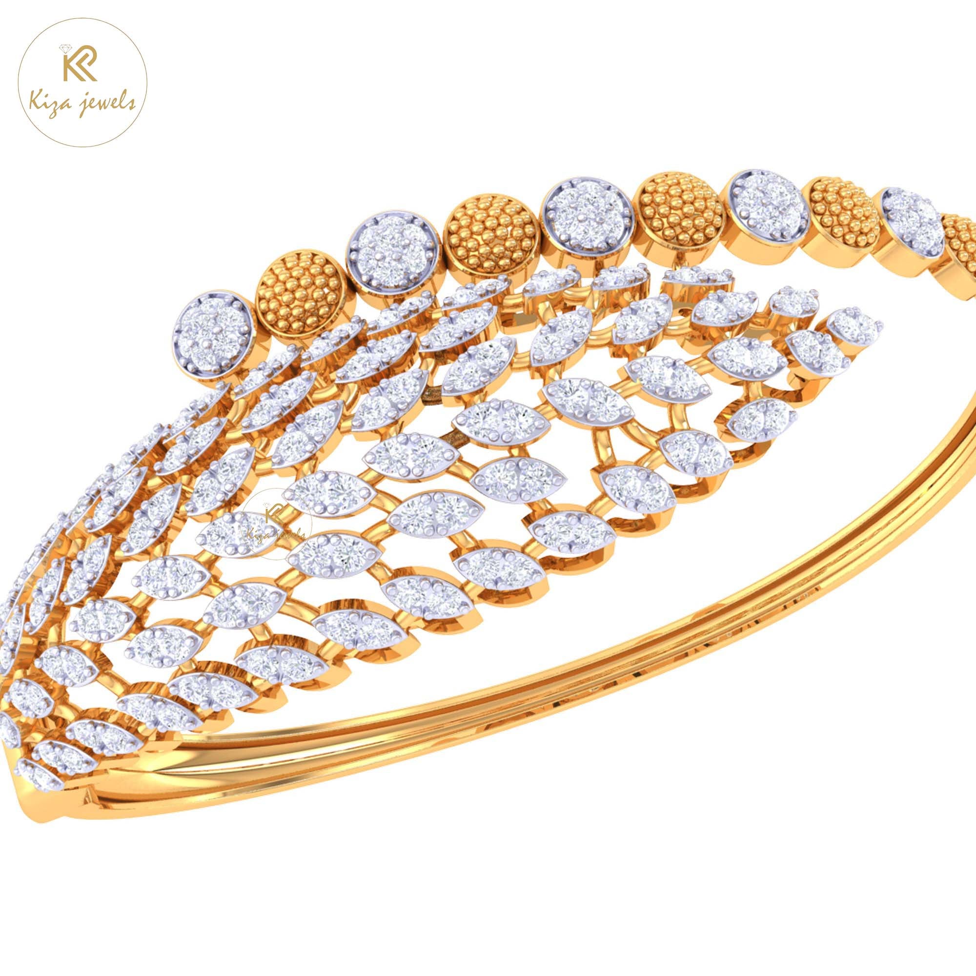 2.03 TDW Round Cut Diamond women's Bangle Bracelet