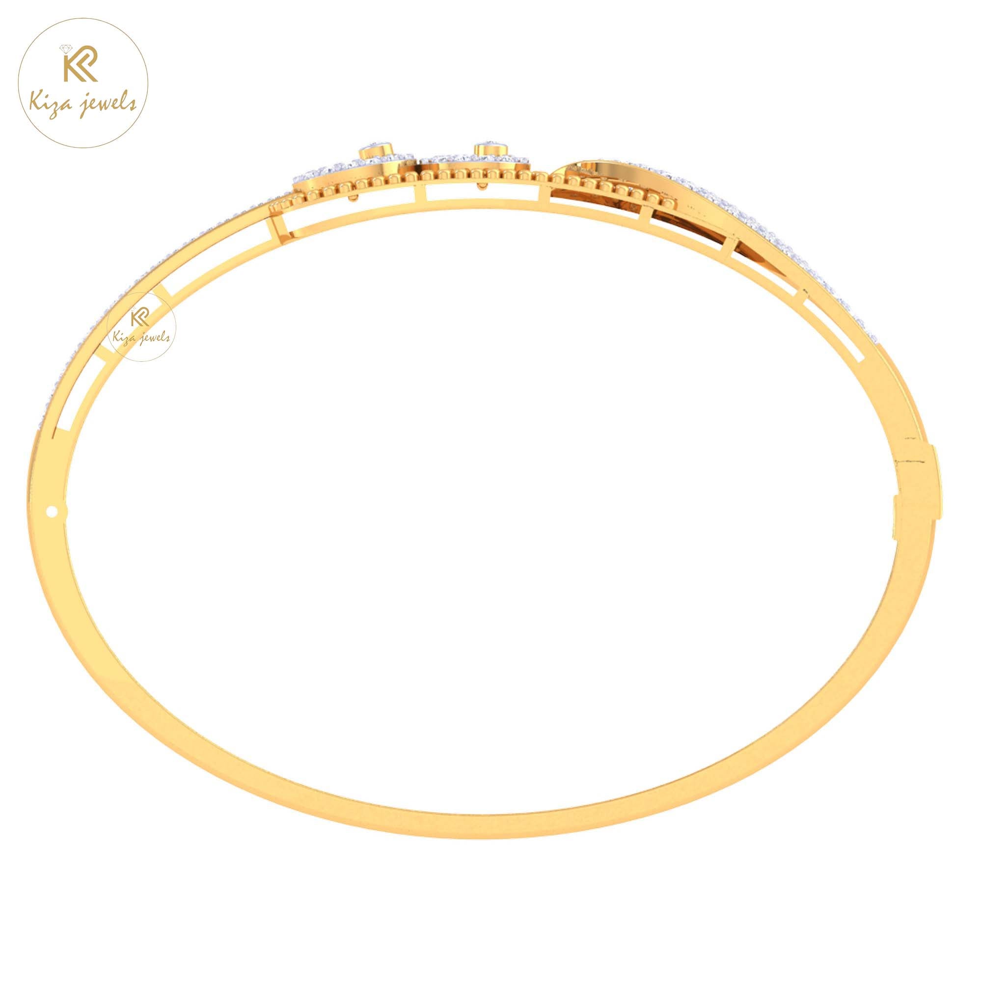 1.18 TDW Round Cut Diamond women's Bangle Bracelet