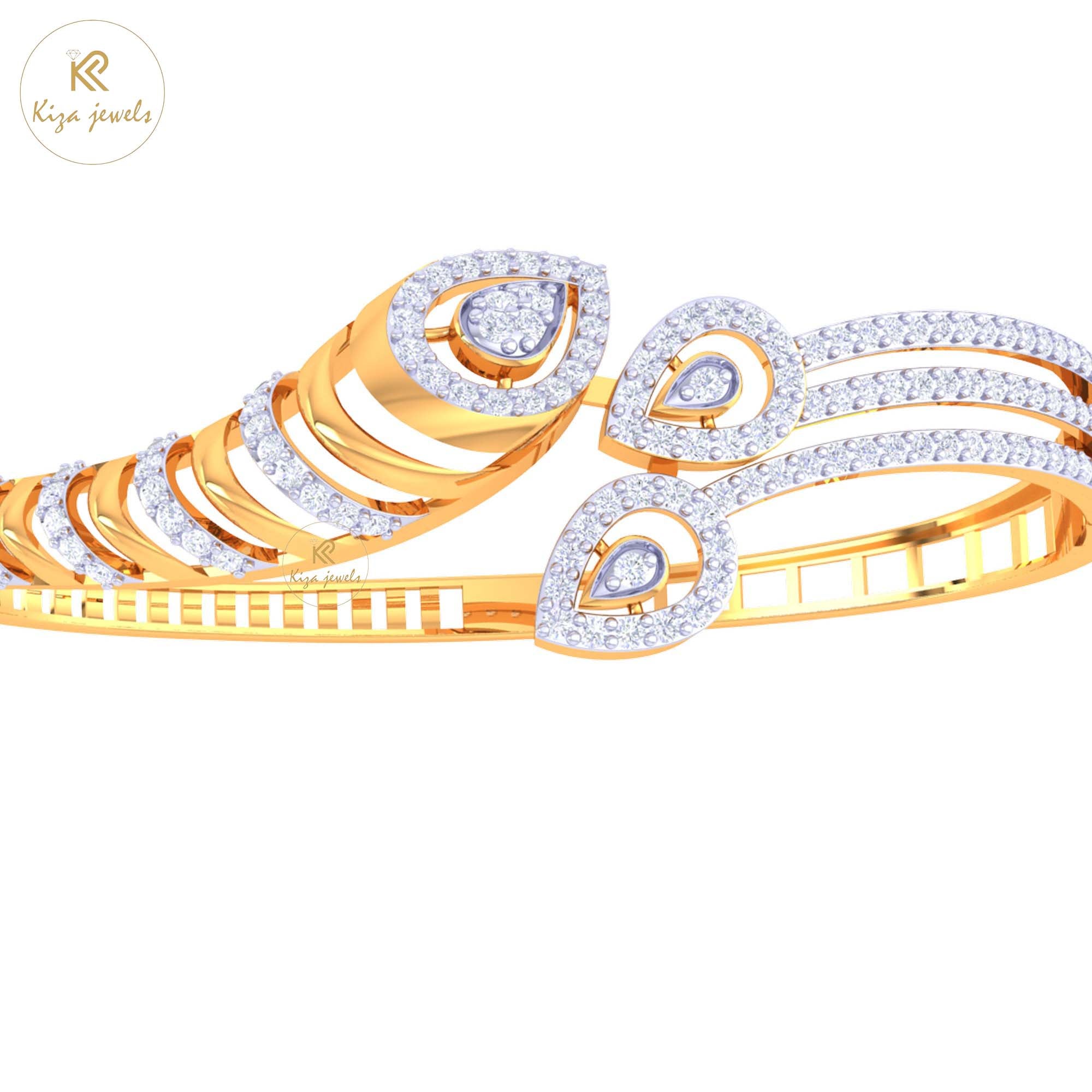 1.81 TDW Round Cut Diamond women's Bangle Bracelet