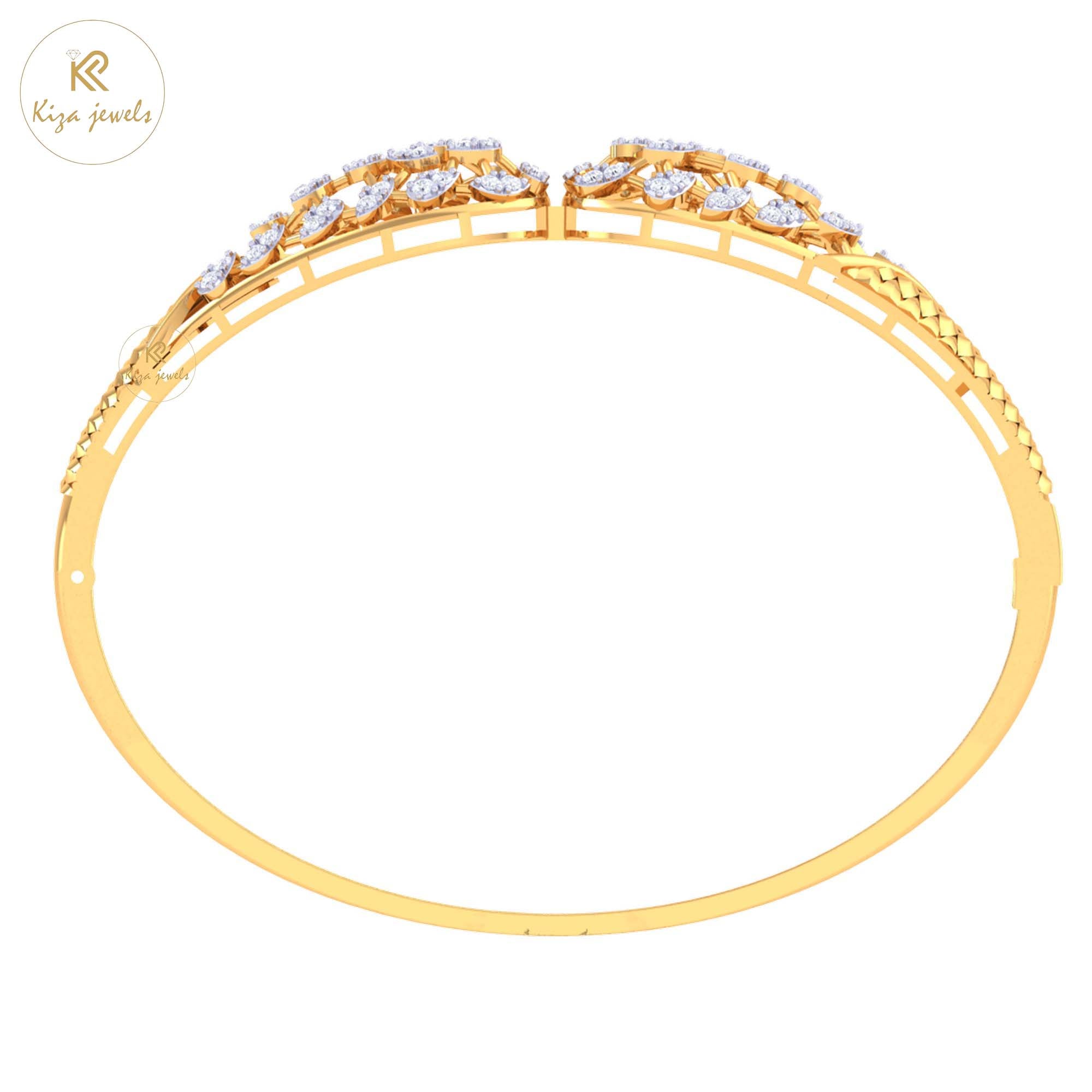 0.60 TDW Round Cut Diamond women's Bangle Bracelet