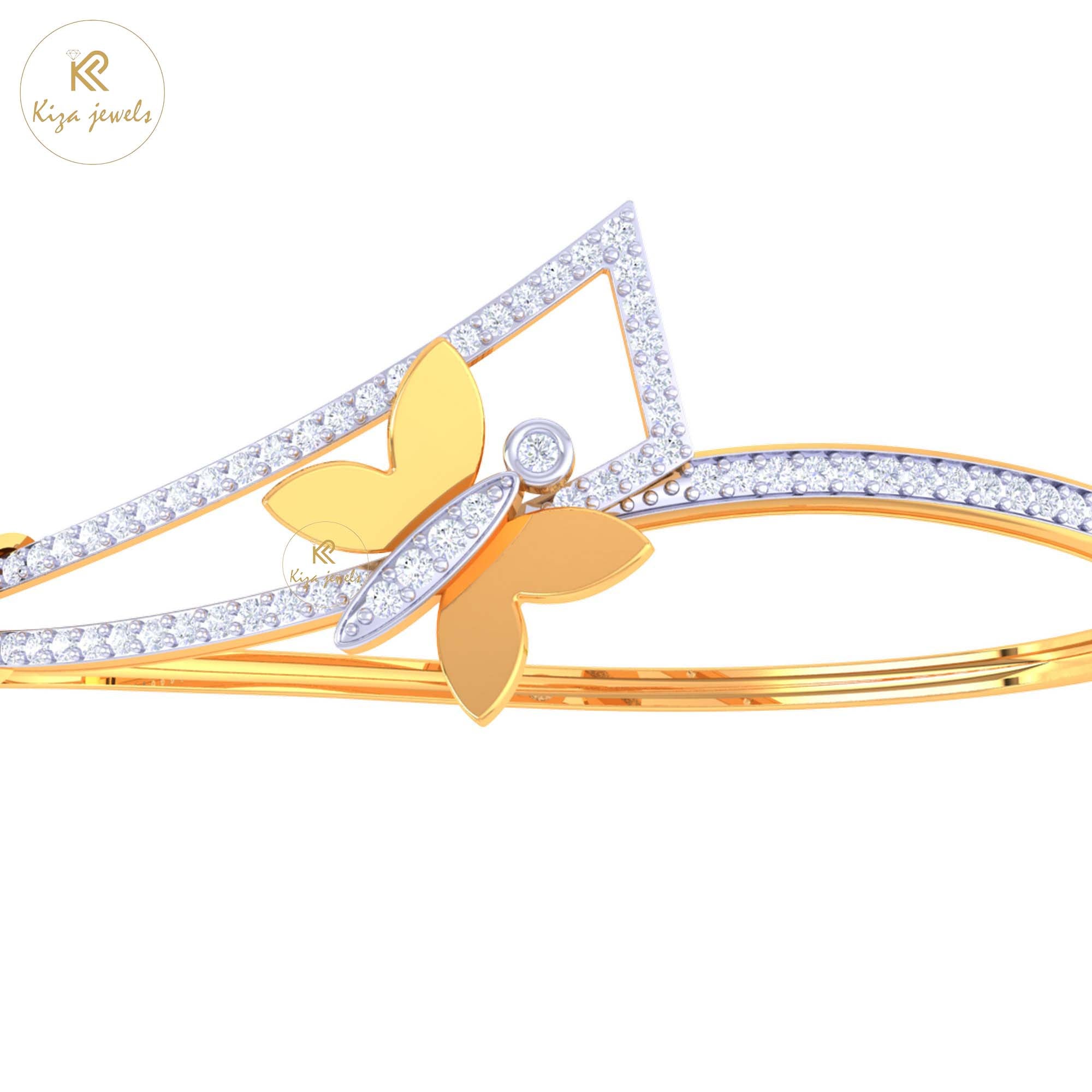 0.91 TDW Round Cut Diamond women's Bangle Bracelet