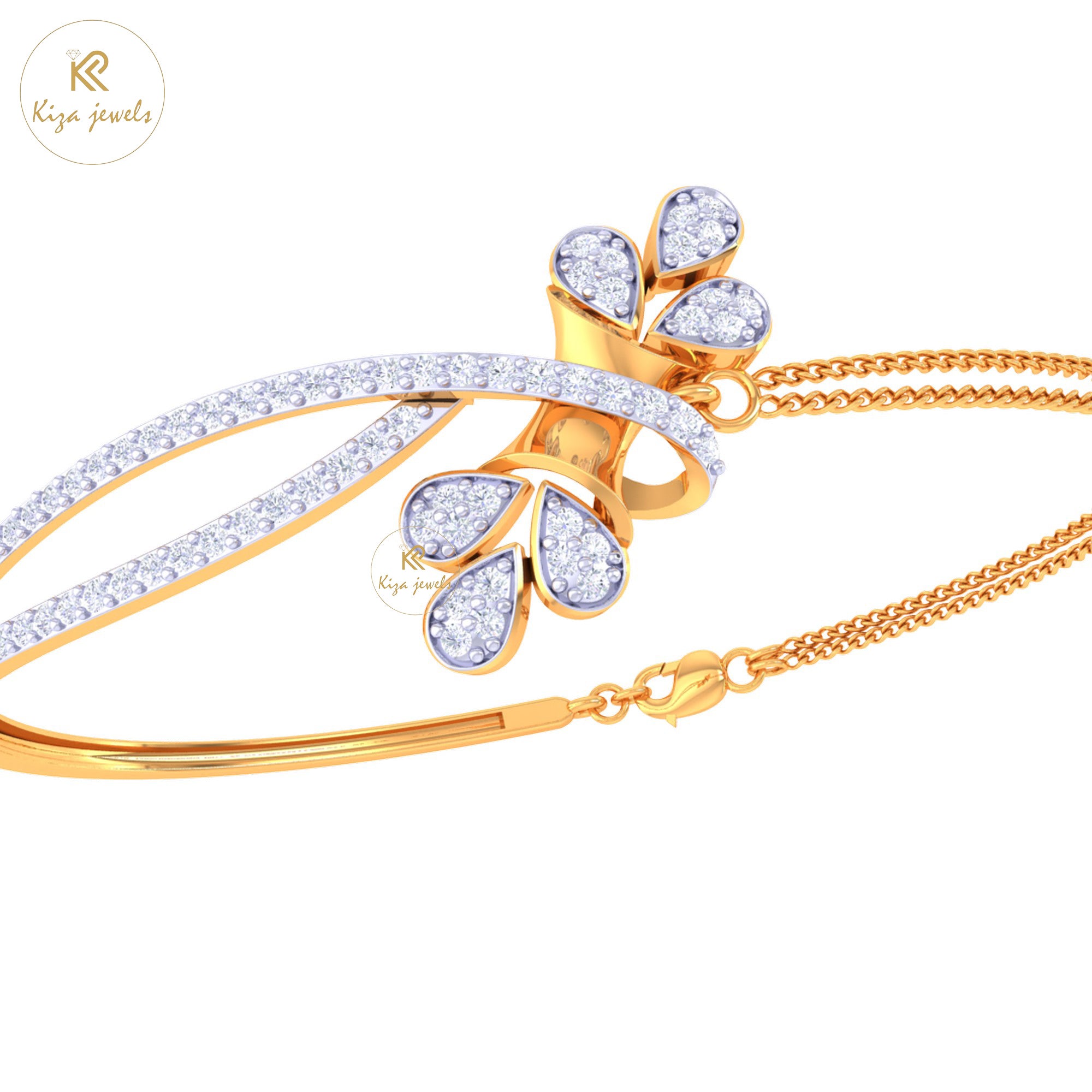 1.01 TDW Round Cut Diamond women's Bangle Bracelet