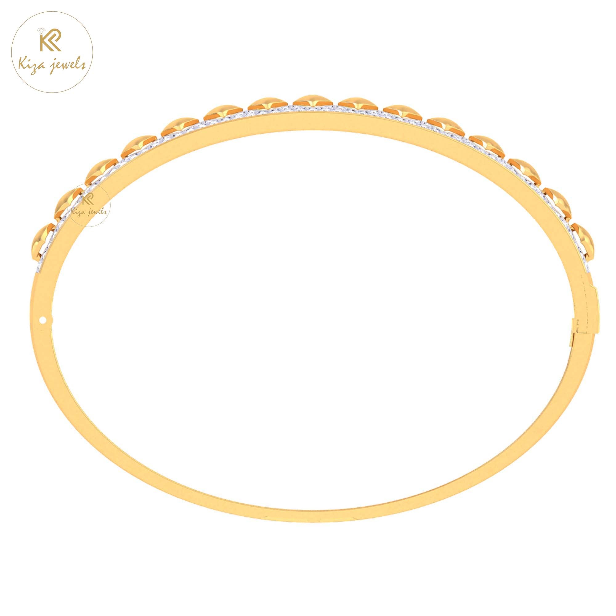 1.21 TDW Round Cut Diamond women's Bangle Bracelet