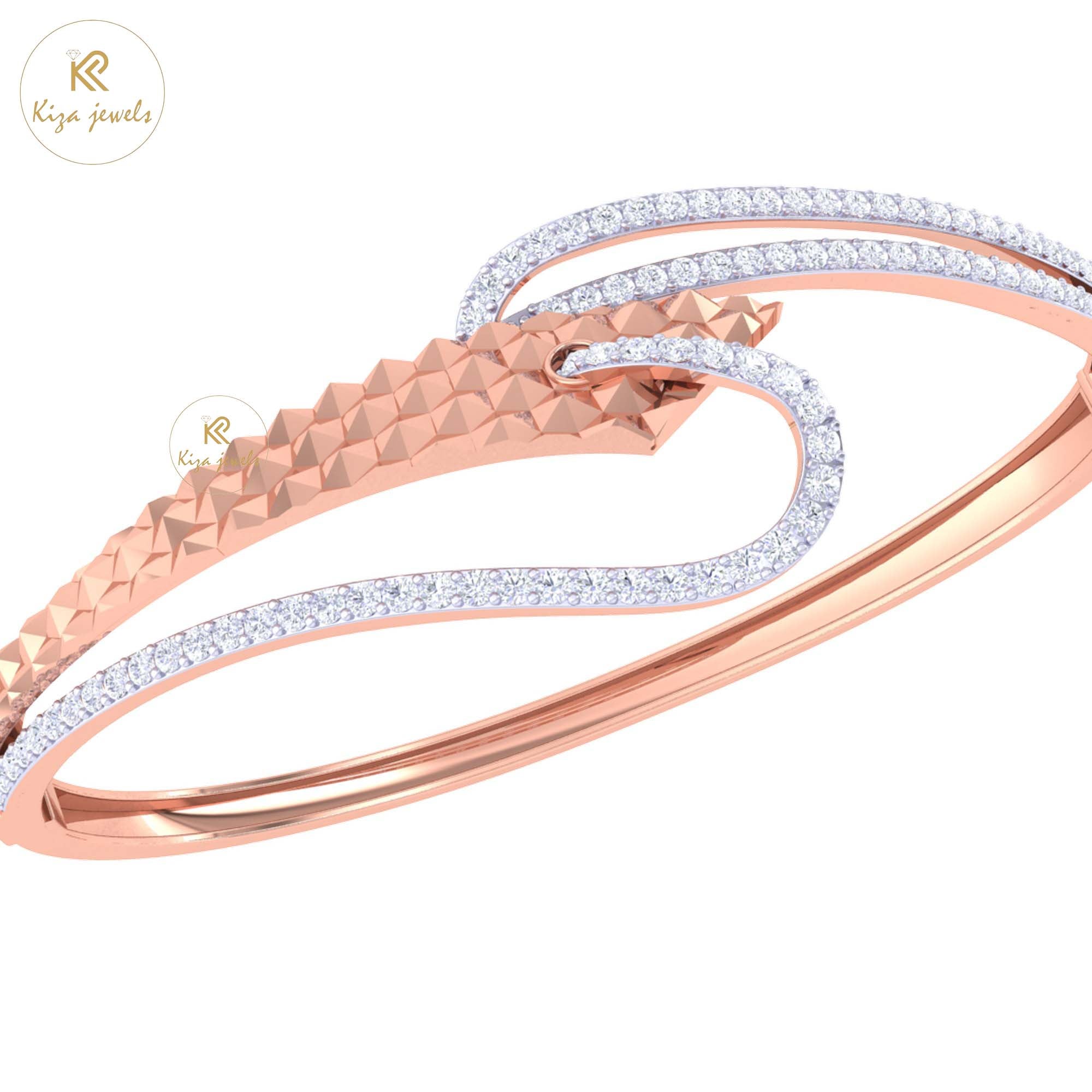 1.06 TDW Round Cut Diamond women's Bangle Bracelet