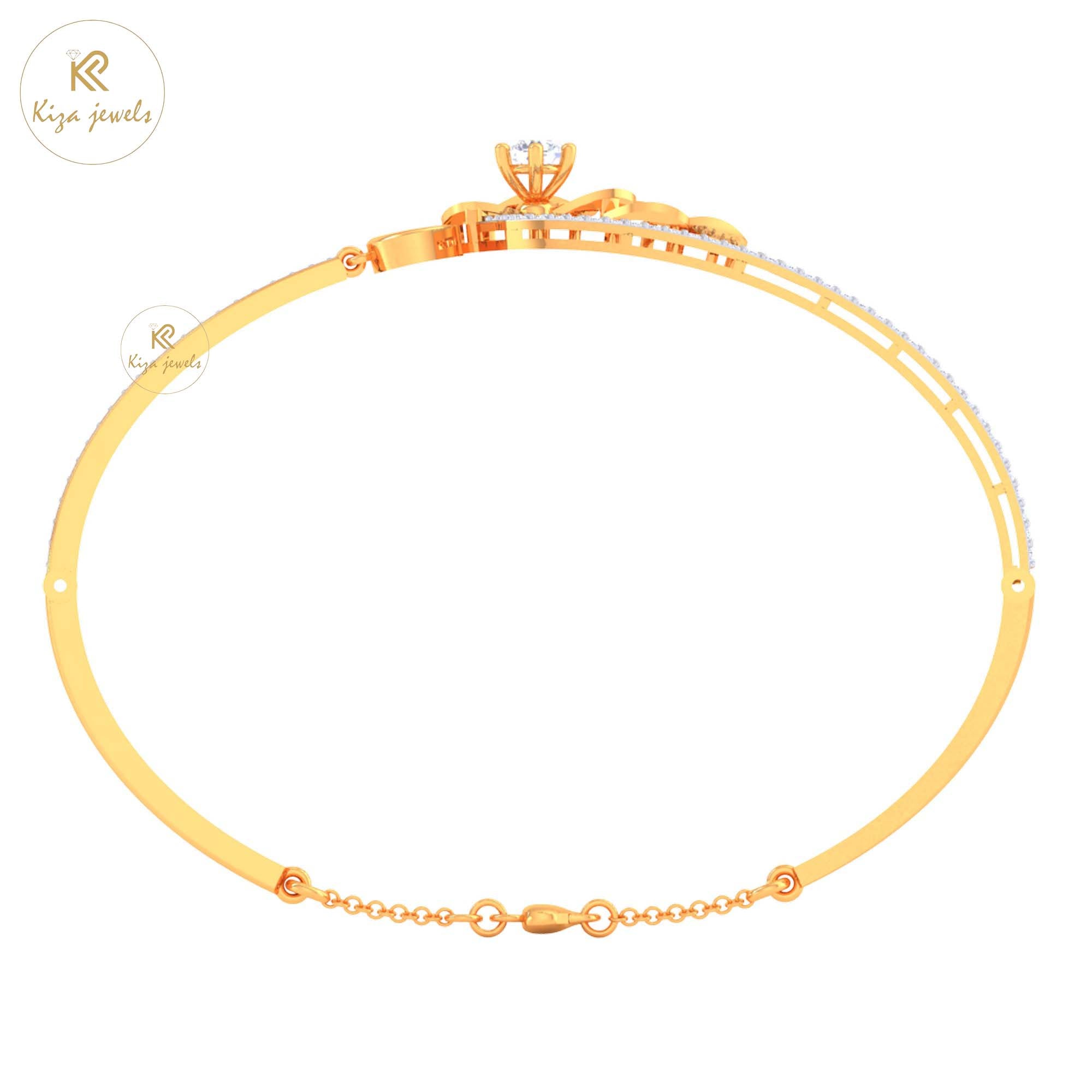 1.12 TDW Round Cut Diamond women's Bangle Bracelet