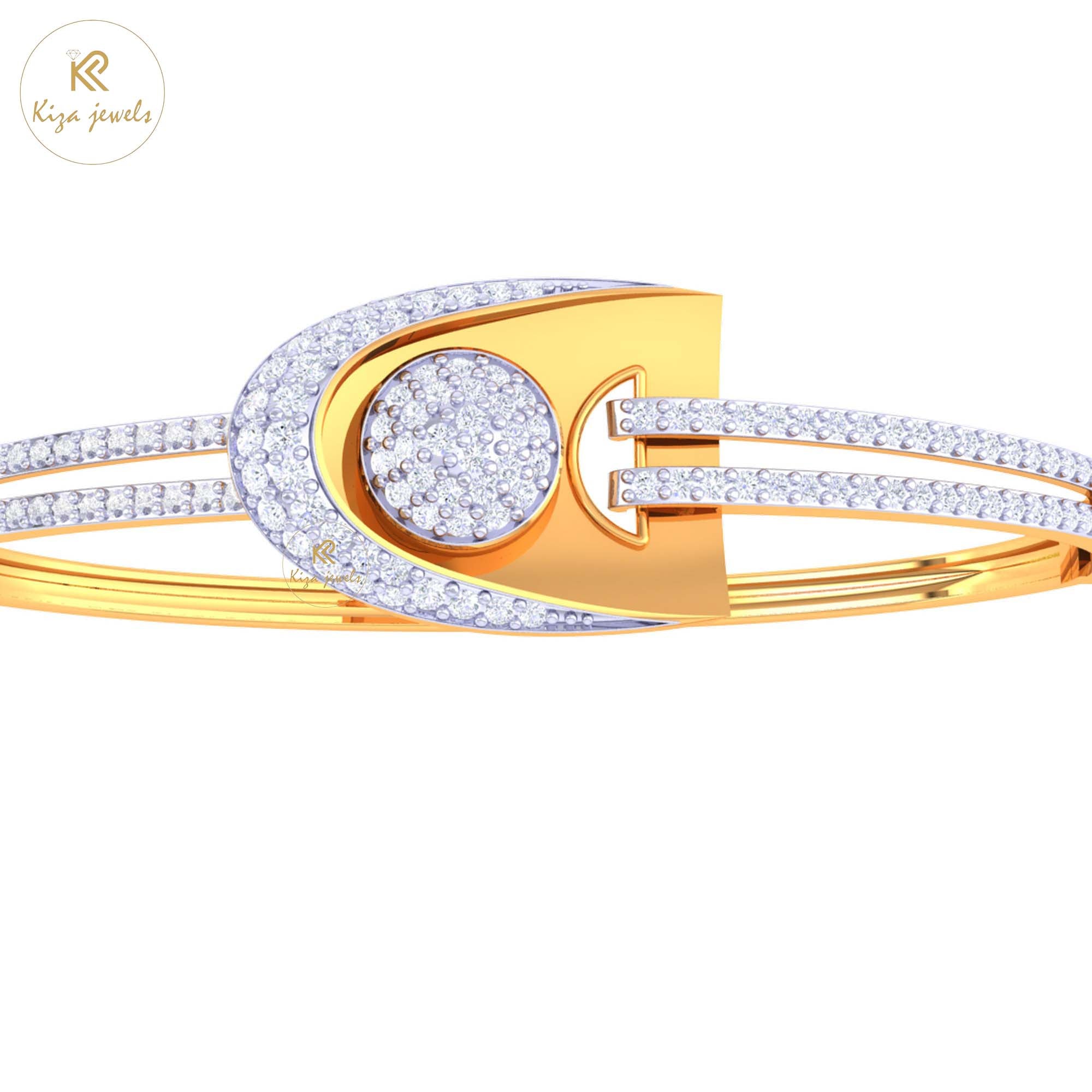 2.35 TDW Round Cut Diamond women's Bangle Bracelet