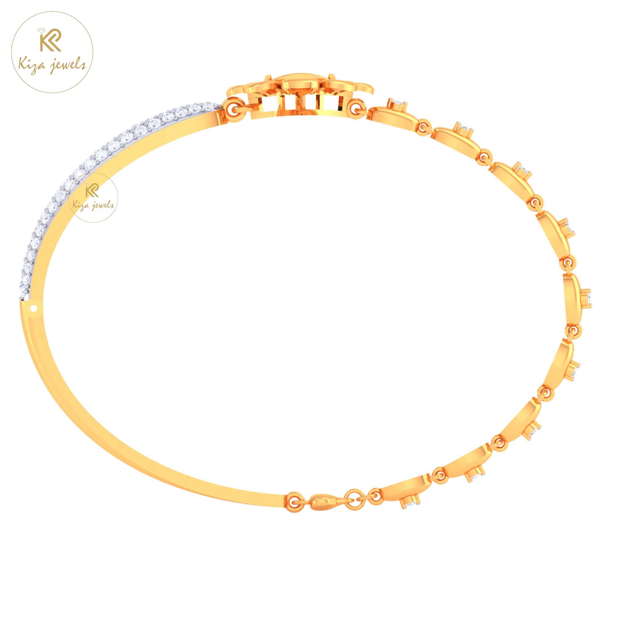 1.22 TDW Round Cut Diamond women's Bangle Bracelet