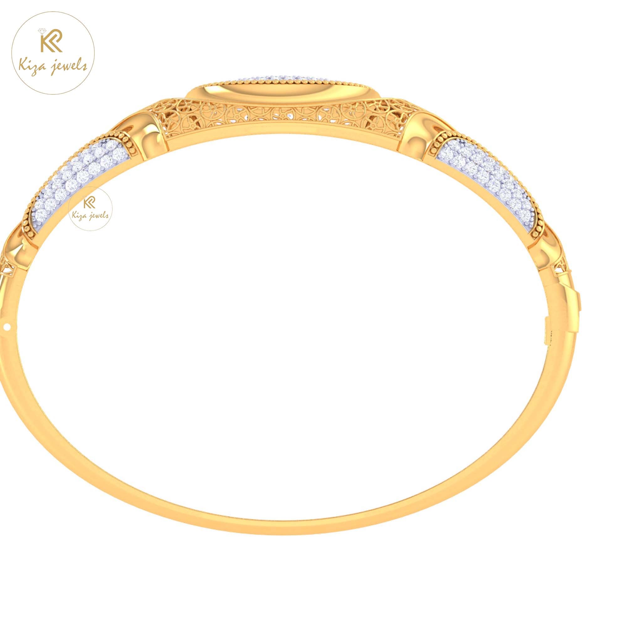 1.37 TDW Round Cut Diamond women's Bangle Bracelet