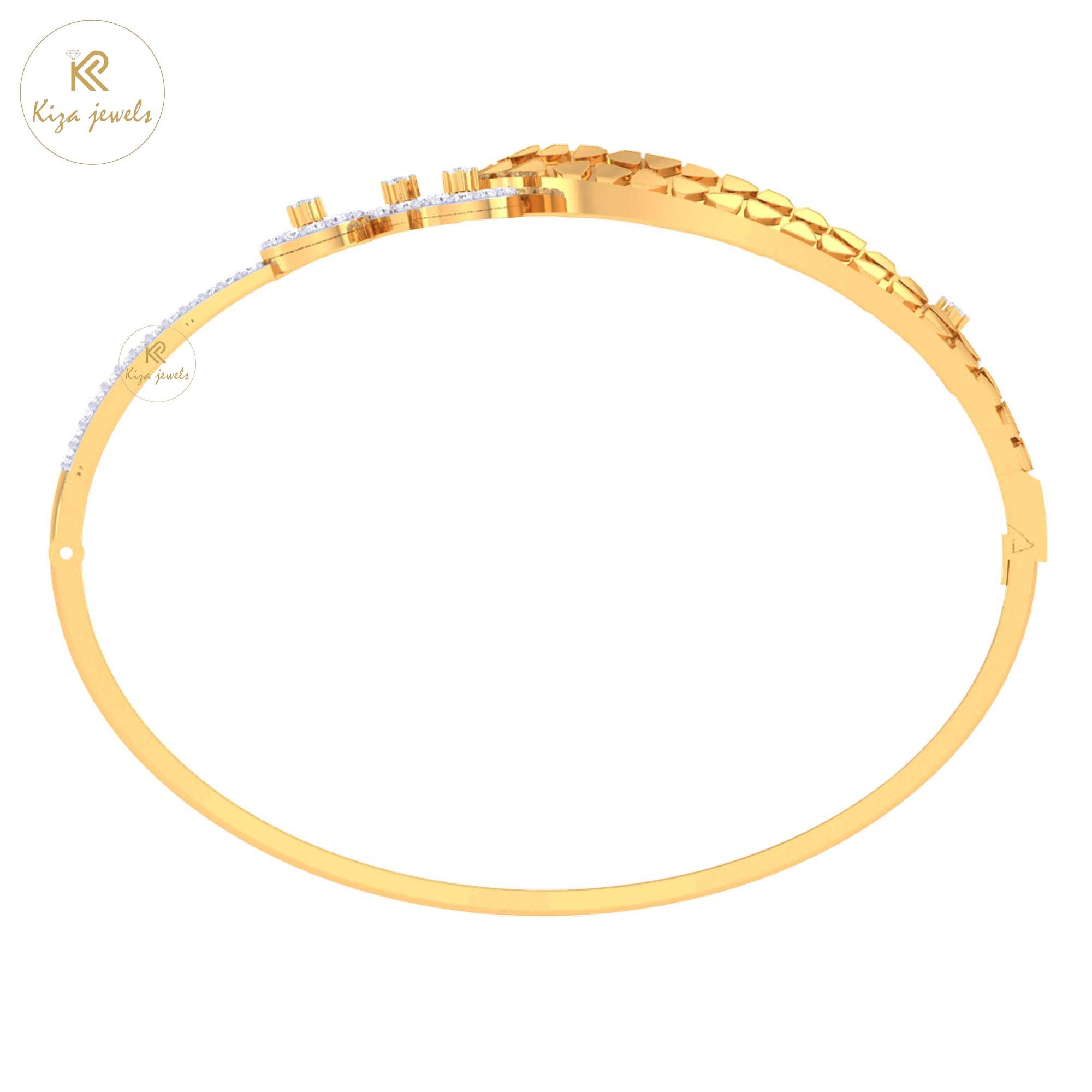 1.46 TDW Round Cut Diamond women's Bangle Bracelet