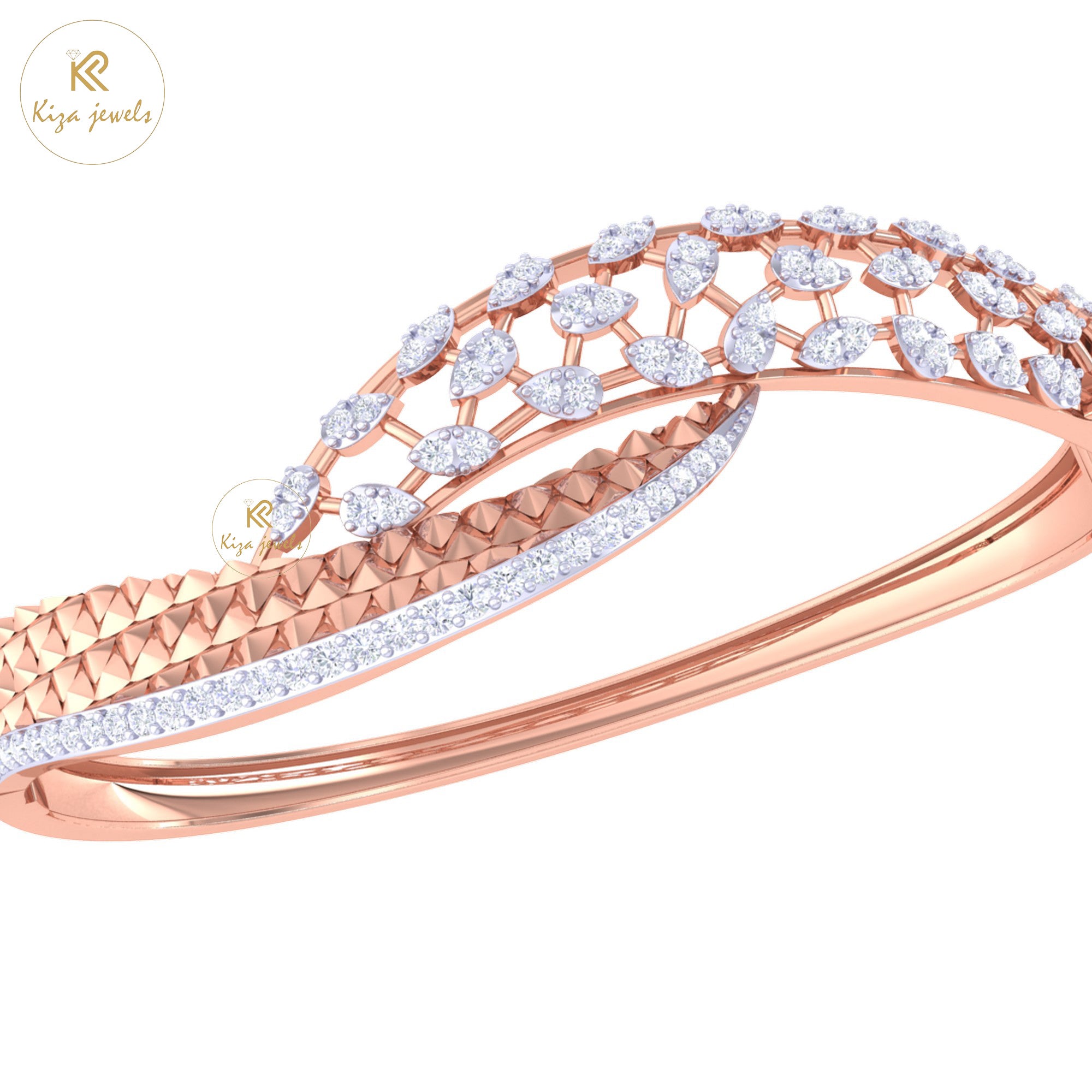 1.046 TDW Round Cut Diamond women's Bangle Bracelet