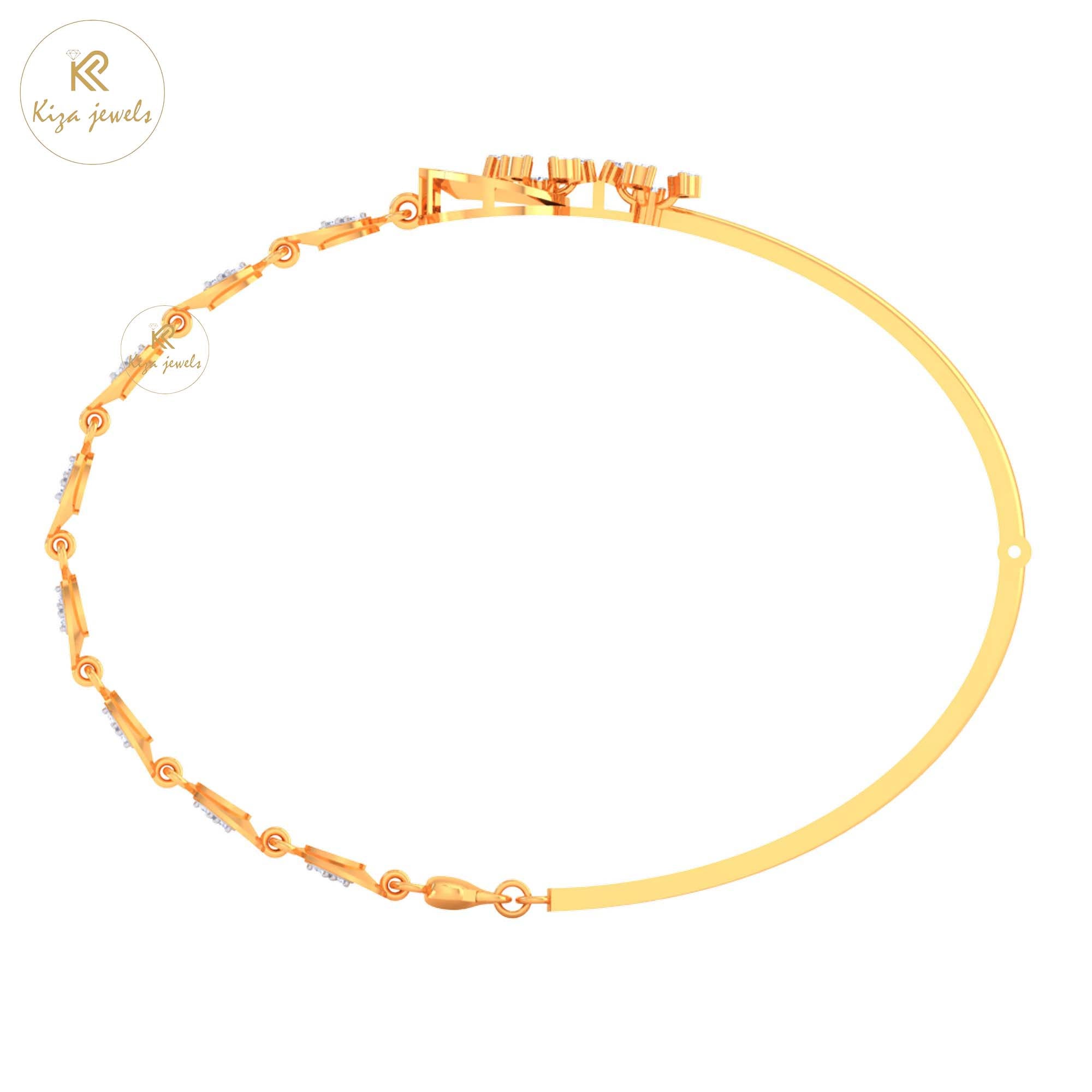 0.37 TDW Round Cut Diamond women's Bangle Bracelet