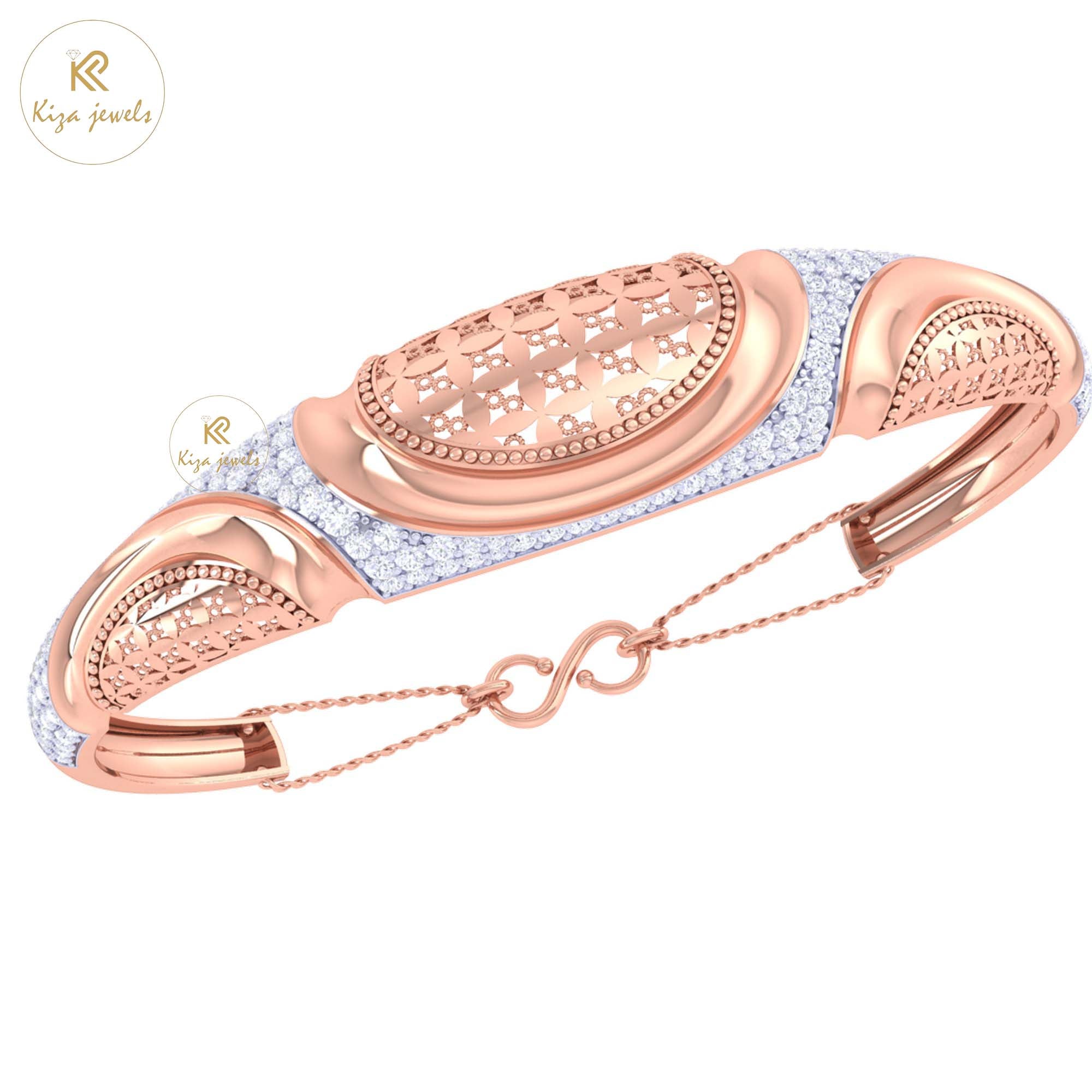 1.46 TDW Round Cut Diamond women's Bangle Bracelet