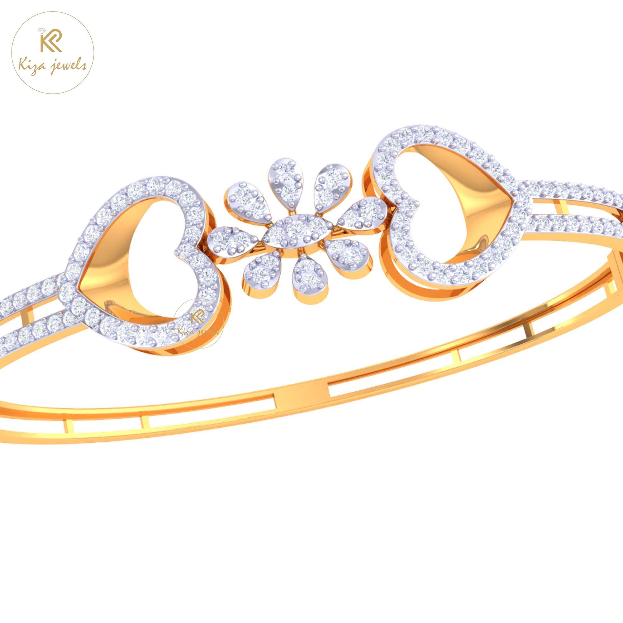 1.63 TDW Round Cut Diamond women's Bangle Bracelet