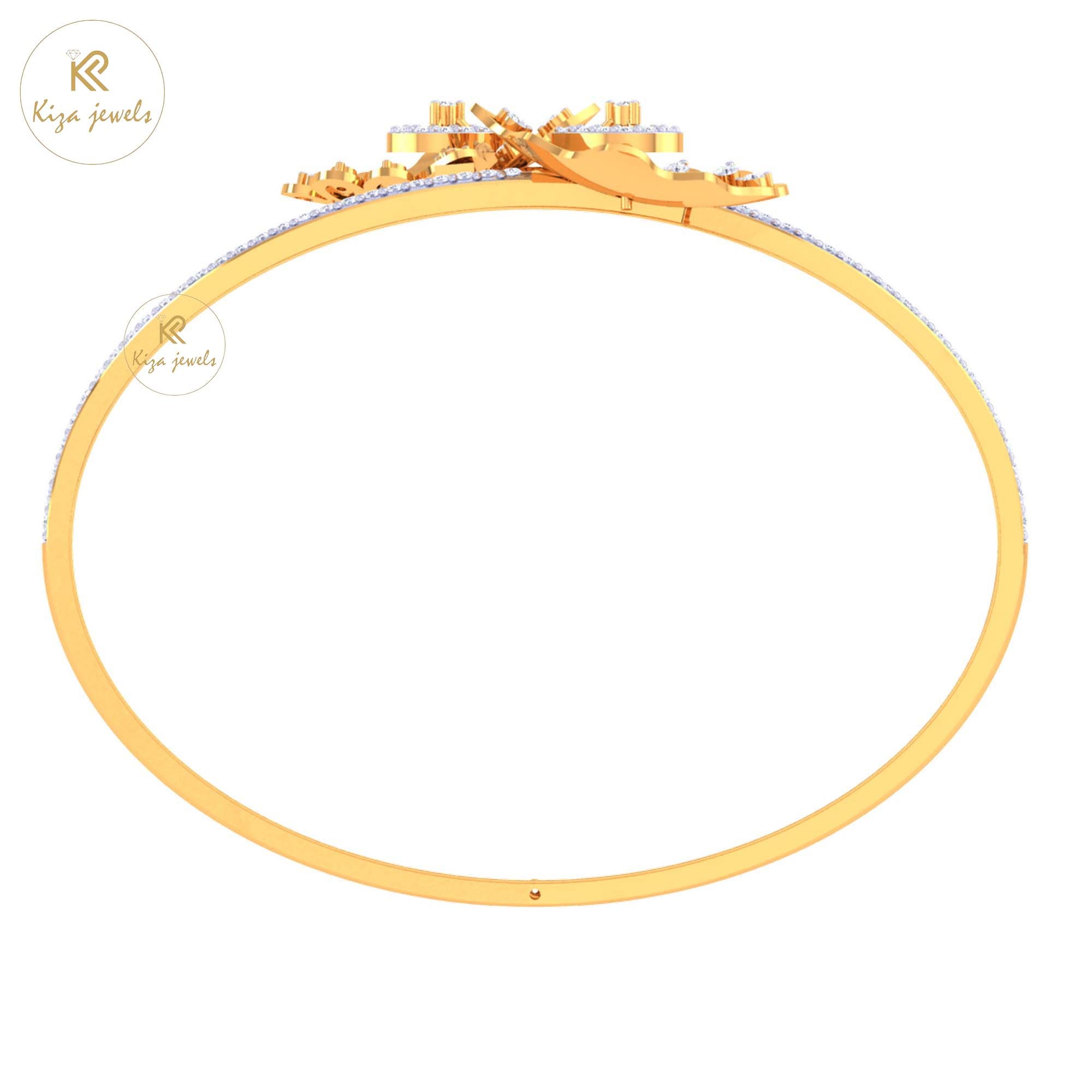 1.36 TDW Round Cut Diamond women's Bangle Bracelet