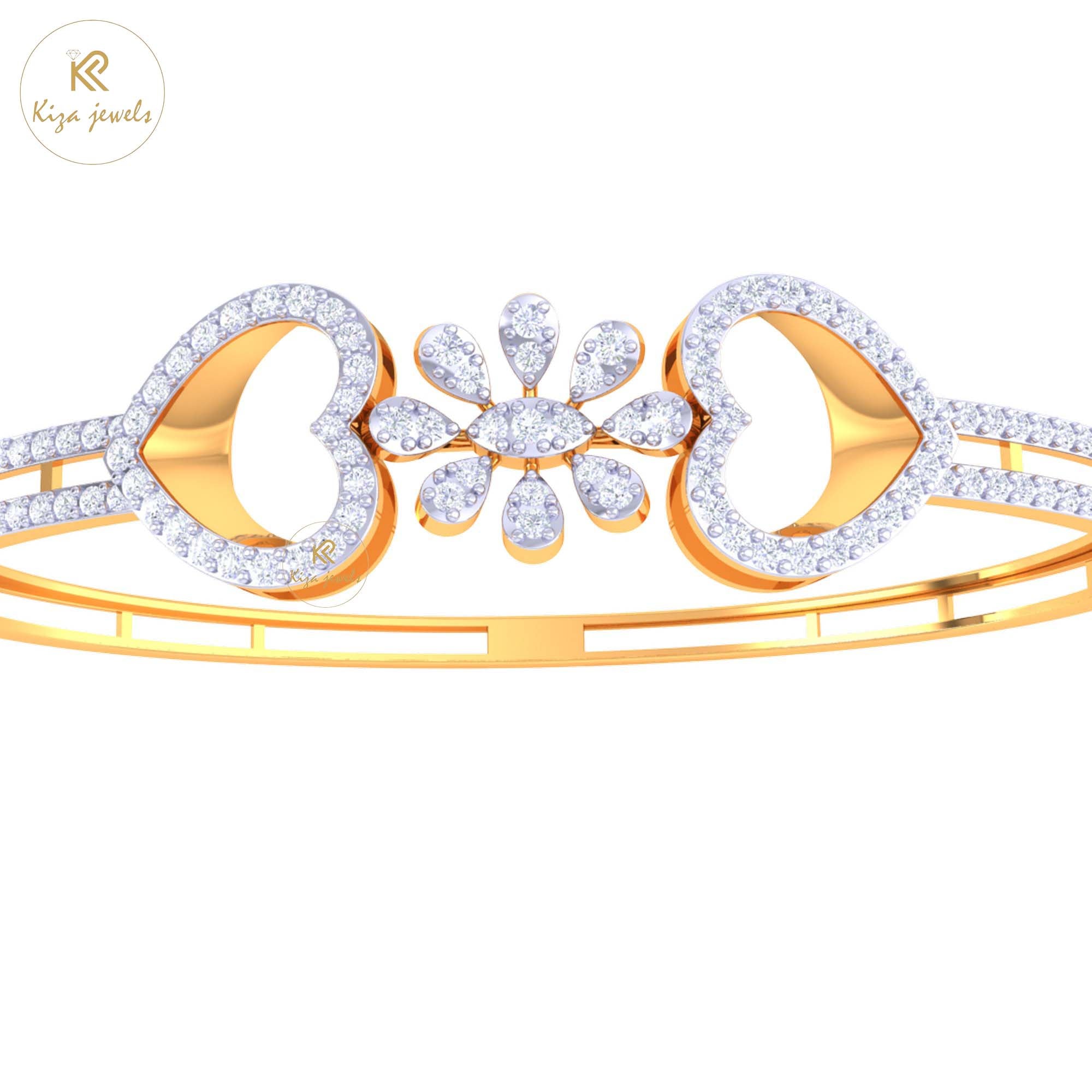 1.63 TDW Round Cut Diamond women's Bangle Bracelet