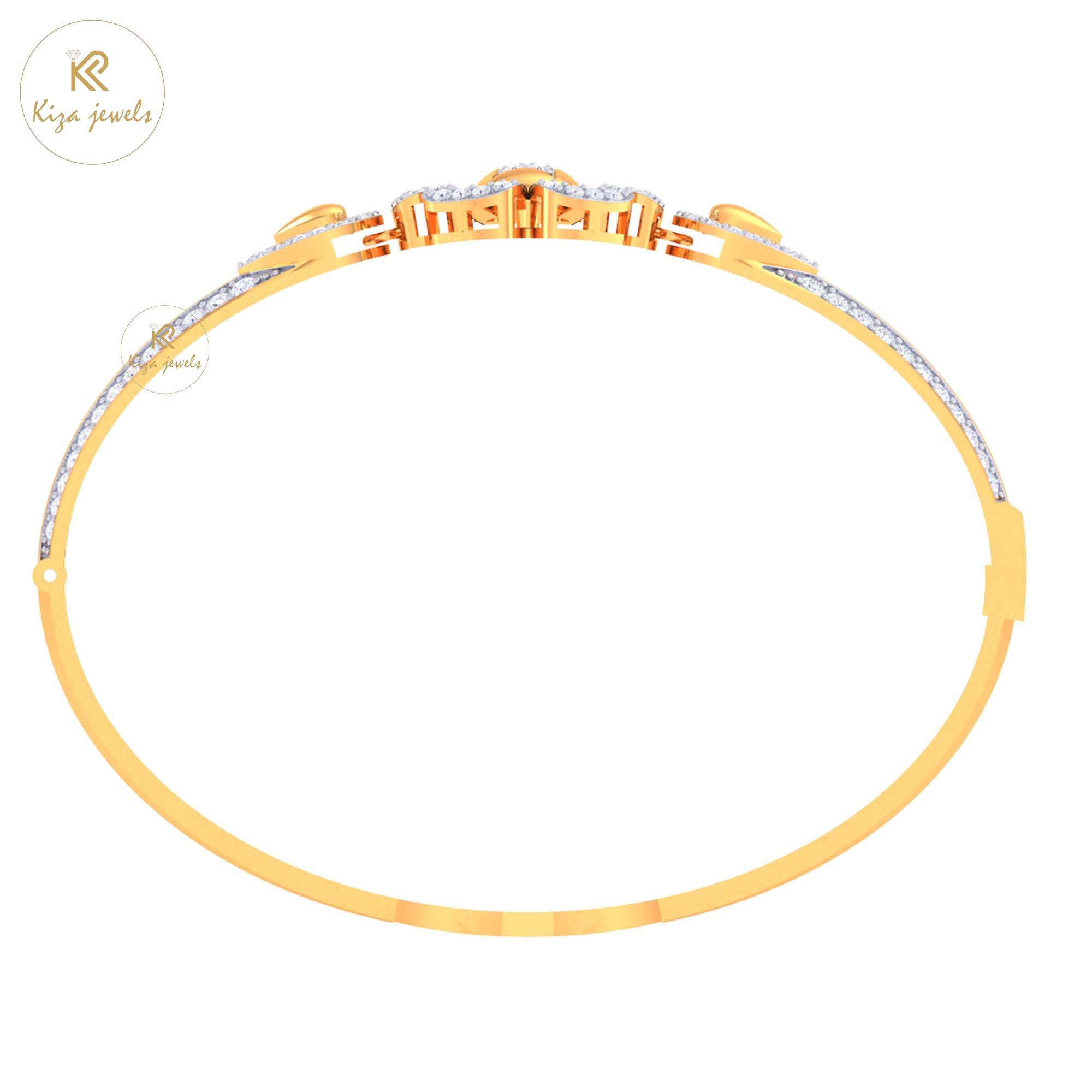1.46 TDW Round Cut Diamond women's Bangle Bracelet