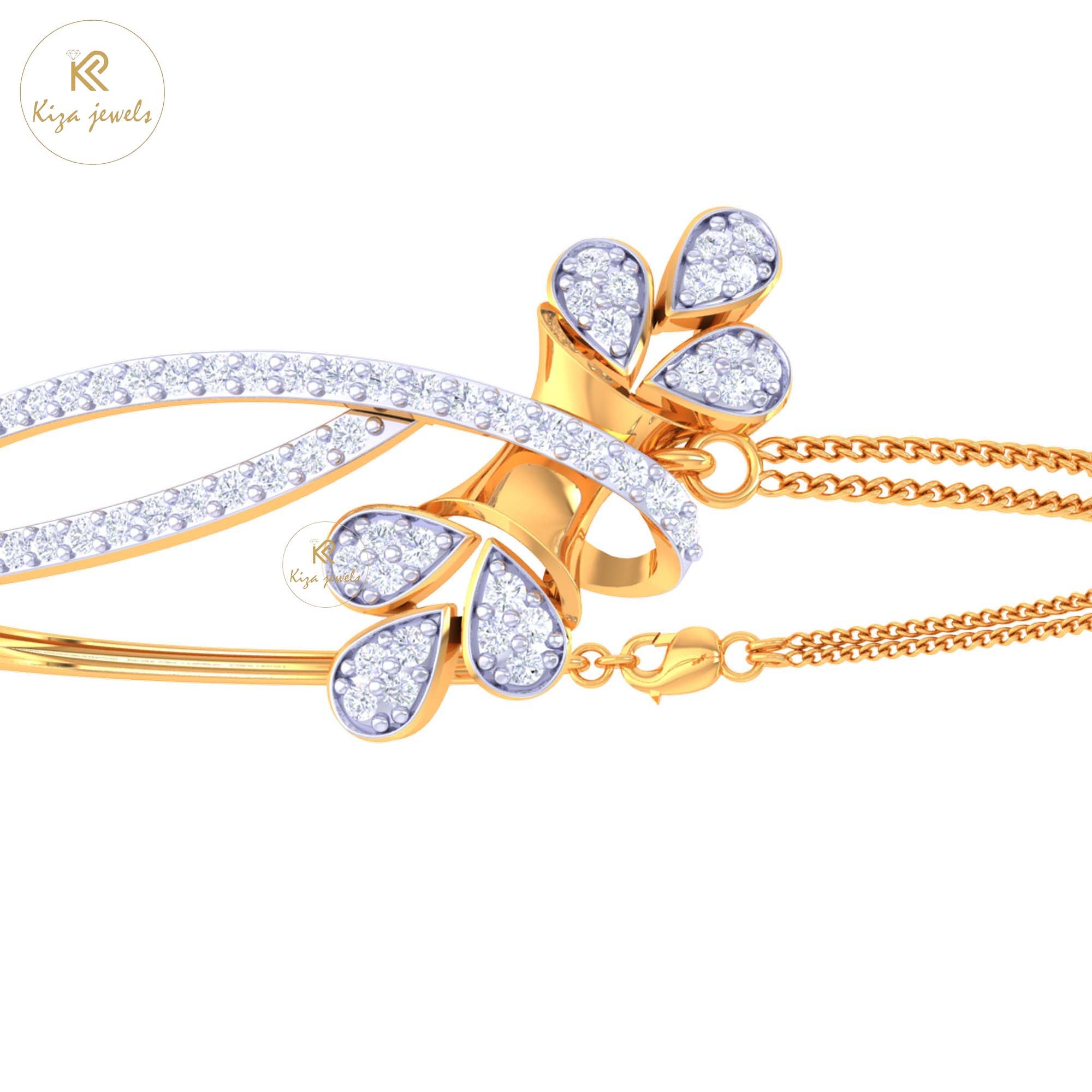 1.01 TDW Round Cut Diamond women's Bangle Bracelet