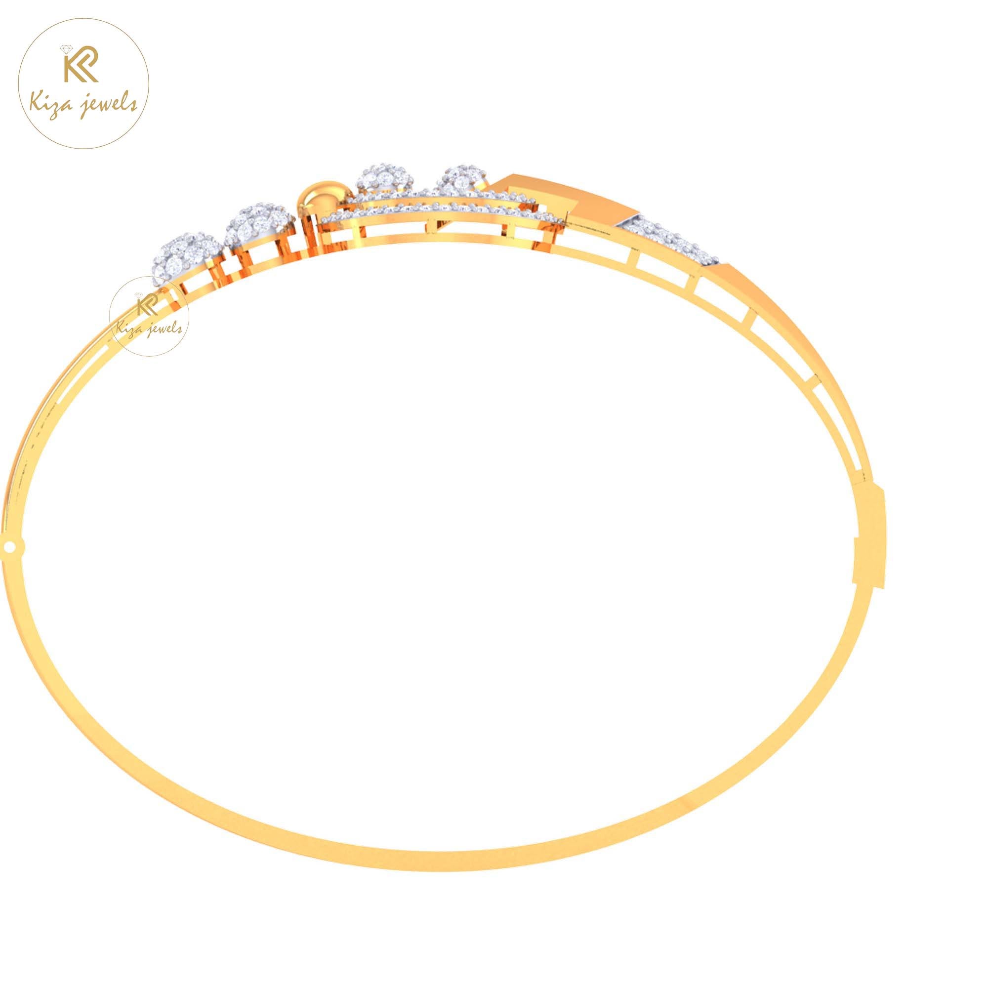 1.31 TDW Round Cut Diamond women's Bangle Bracelet