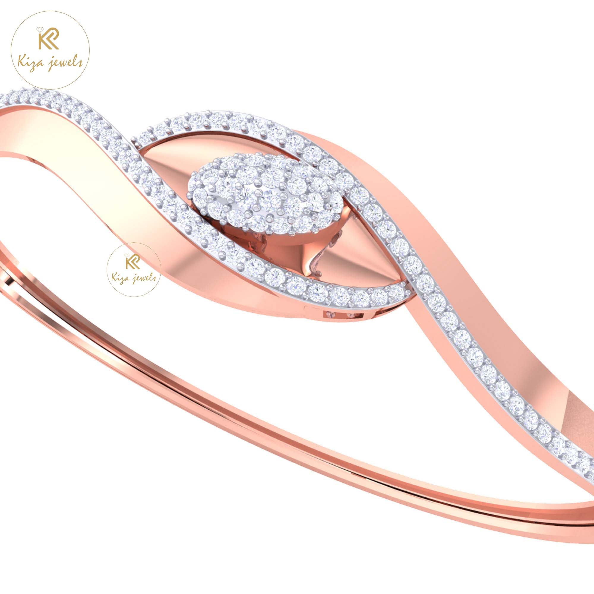 1.31 TDW Round Cut Diamond women's Bangle Bracelet