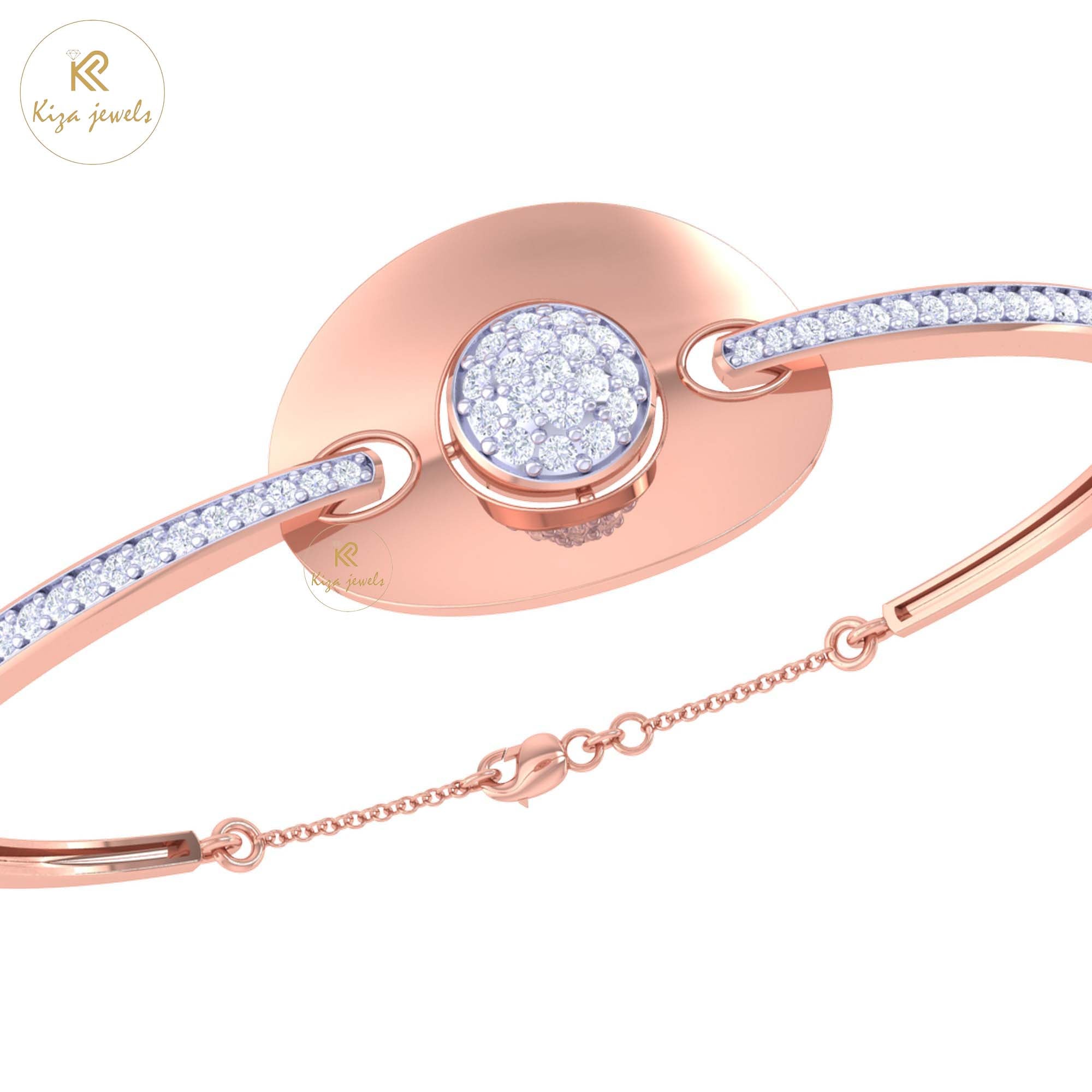 0.81 TDW Round Cut Diamond women's Bangle Bracelet