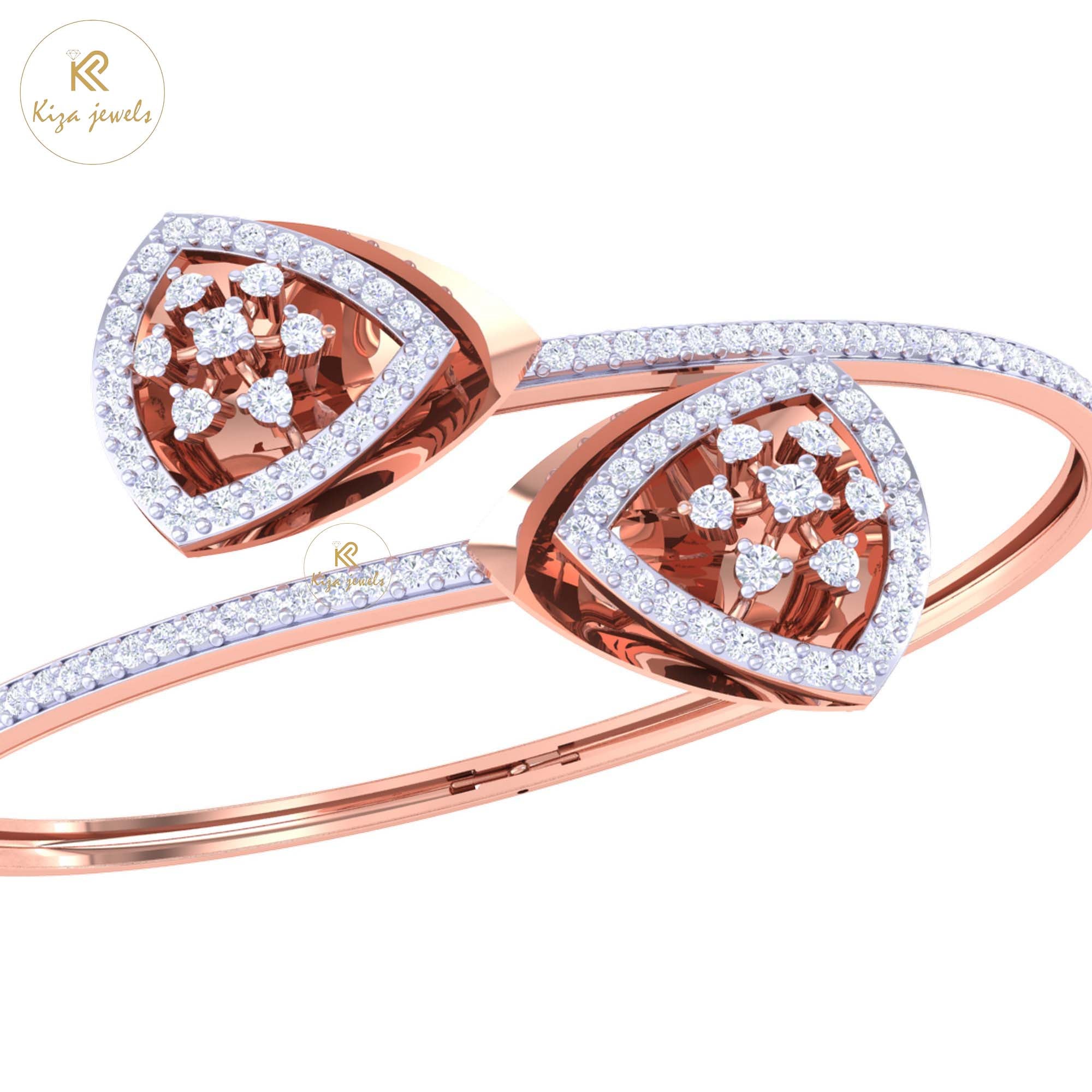 1.715 TDW Round Cut Diamond women's Bangle Bracelet