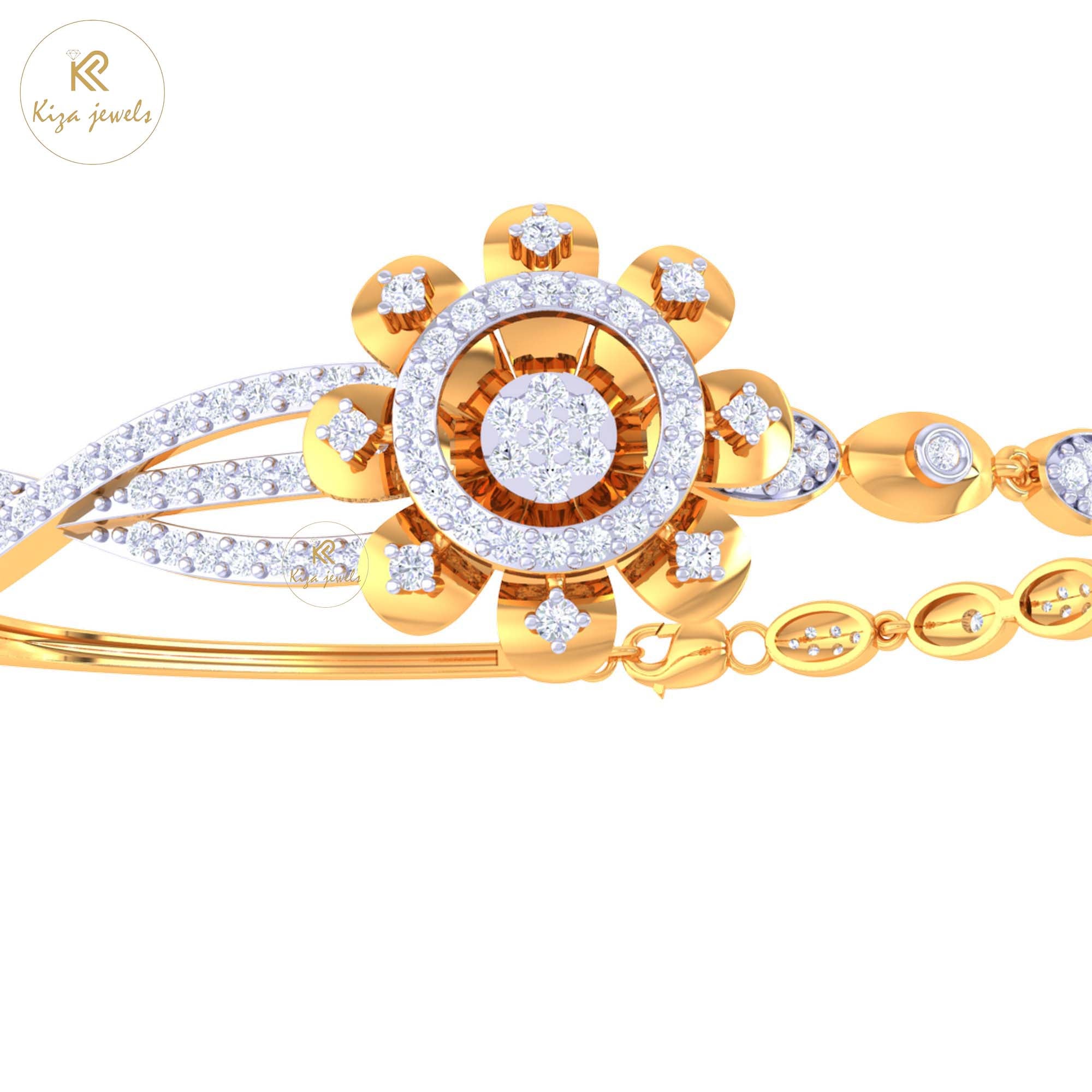 1.47 TDW Round Cut Diamond women's Bangle Bracelet