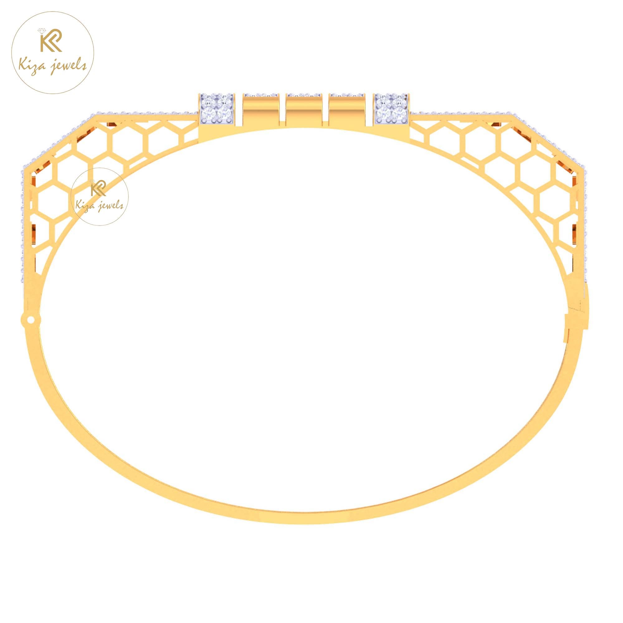 2.10 TDW Round Cut Diamond women's Bangle Bracelet