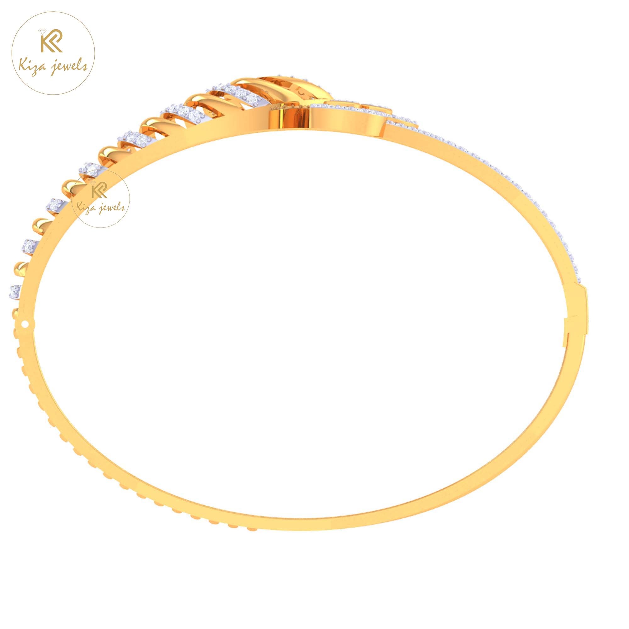 1.81 TDW Round Cut Diamond women's Bangle Bracelet