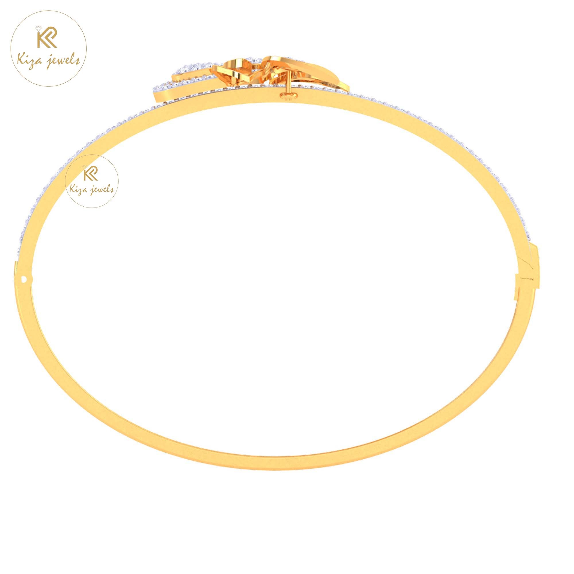 1.97 TDW Round Cut Diamond women's Bangle Bracelet