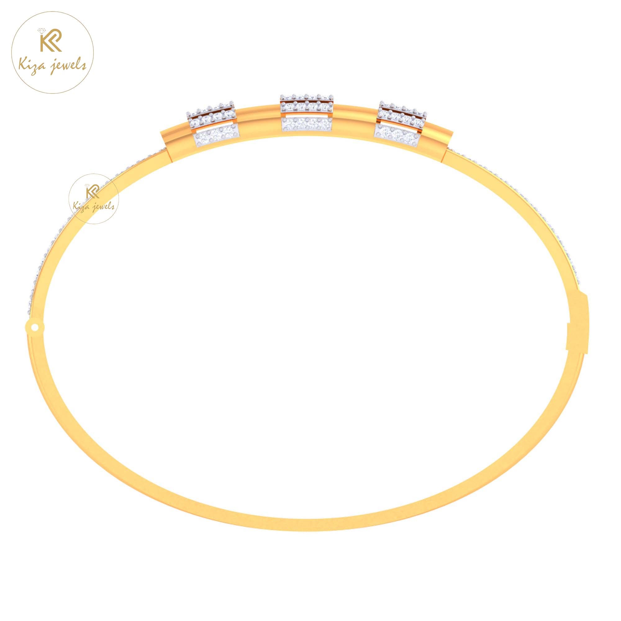 1.08 TDW Round Cut Diamond women's Bangle Bracelet