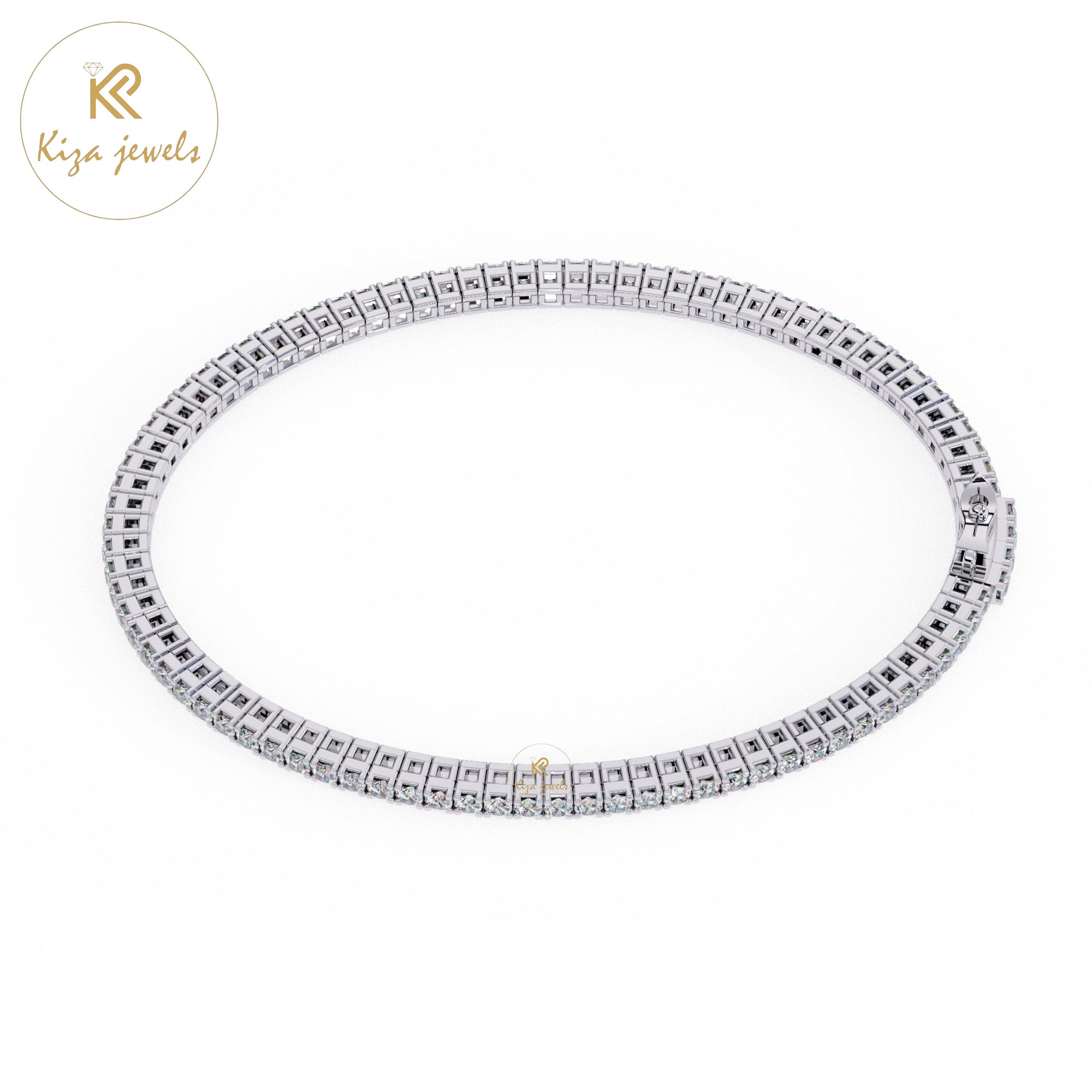 1.92 TDW Round Cut Diamond Women's Bangle Bracelet