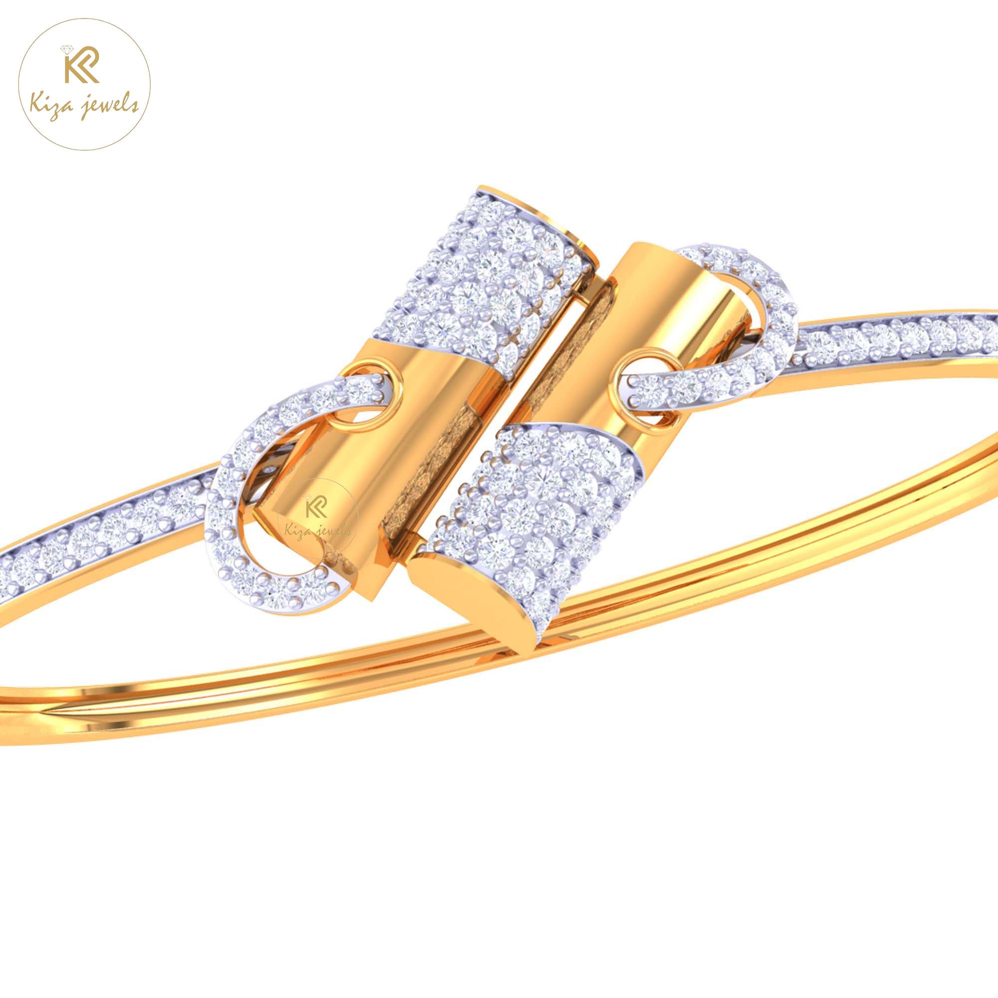 1.49 TDW Round Cut Diamond women's Bangle Bracelet