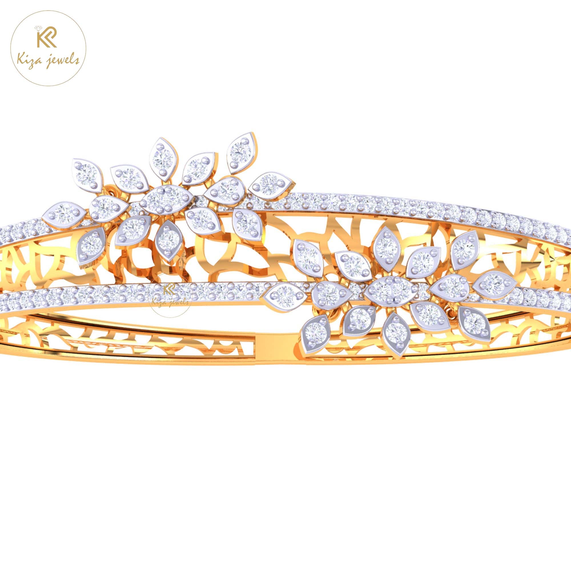 1.96 TDW Round Cut Diamond women's Bangle Bracelet