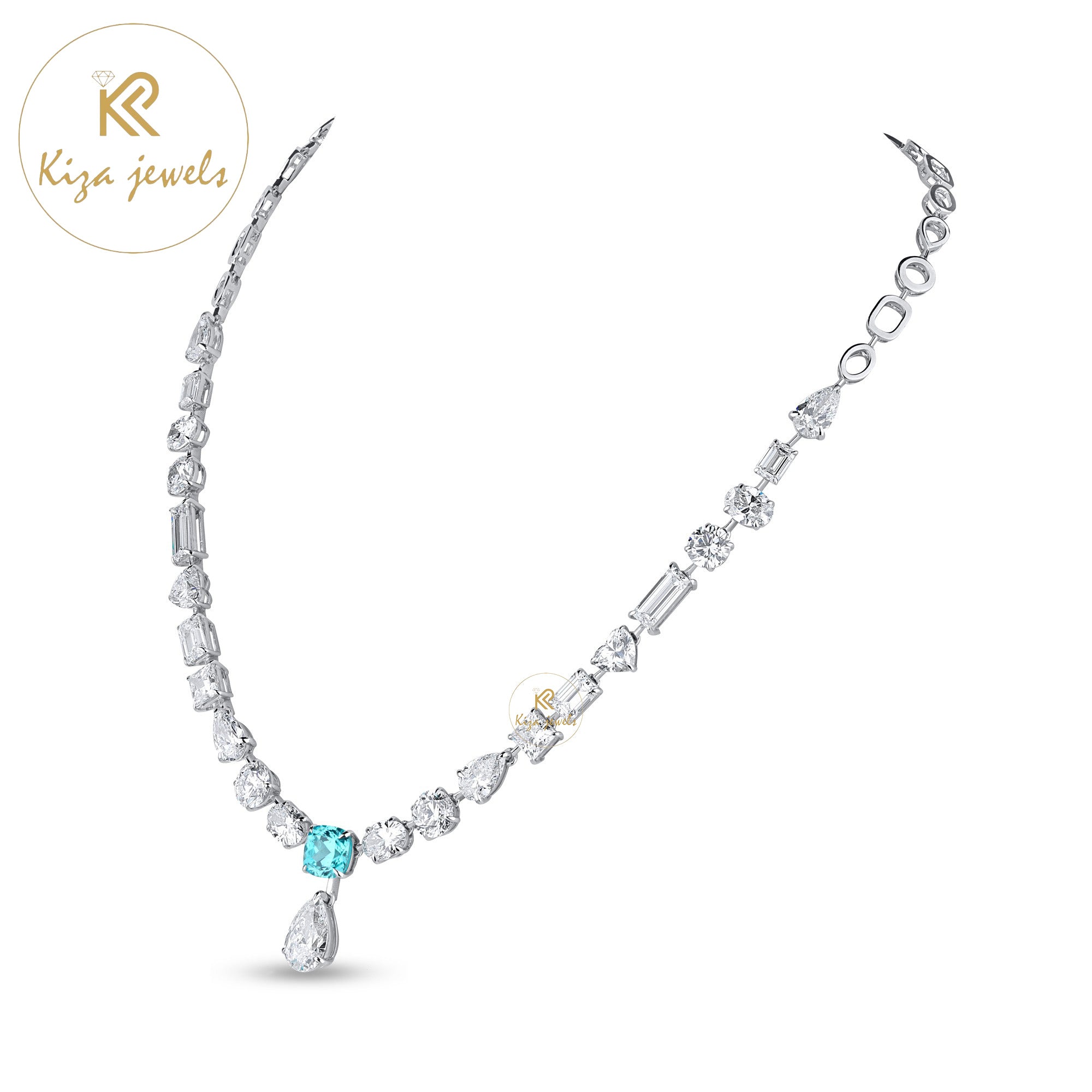 42.07 TDW Multi Shape Cut Diamond Women's Tennis Necklace