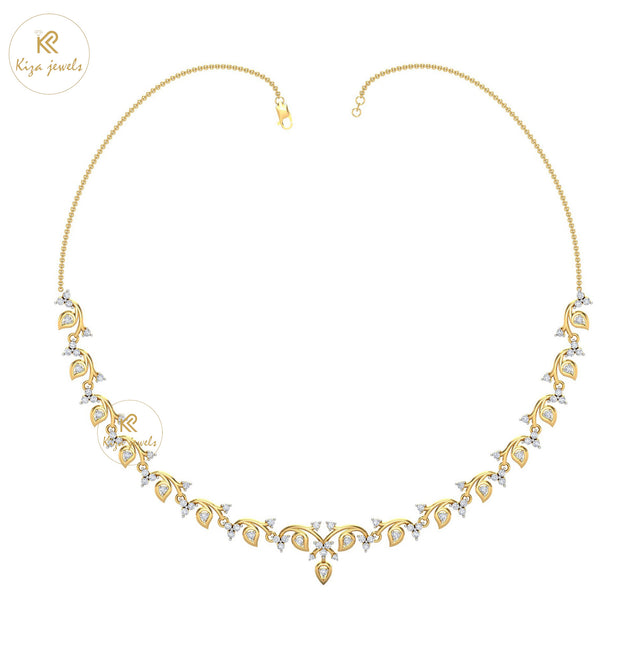 2.24 TDW Round Cut Diamond Yellow Gold Charm Necklace