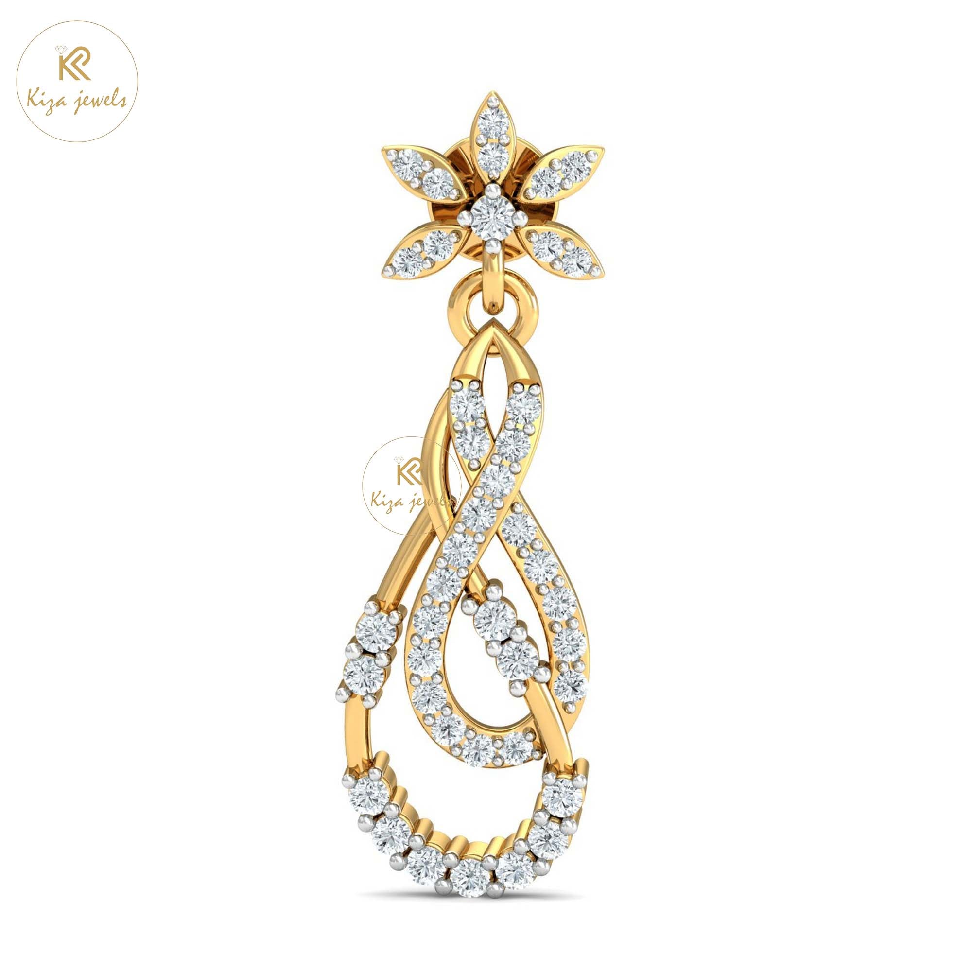 2.101 TDW Round Cut Diamond Yellow Gold Charm Necklace