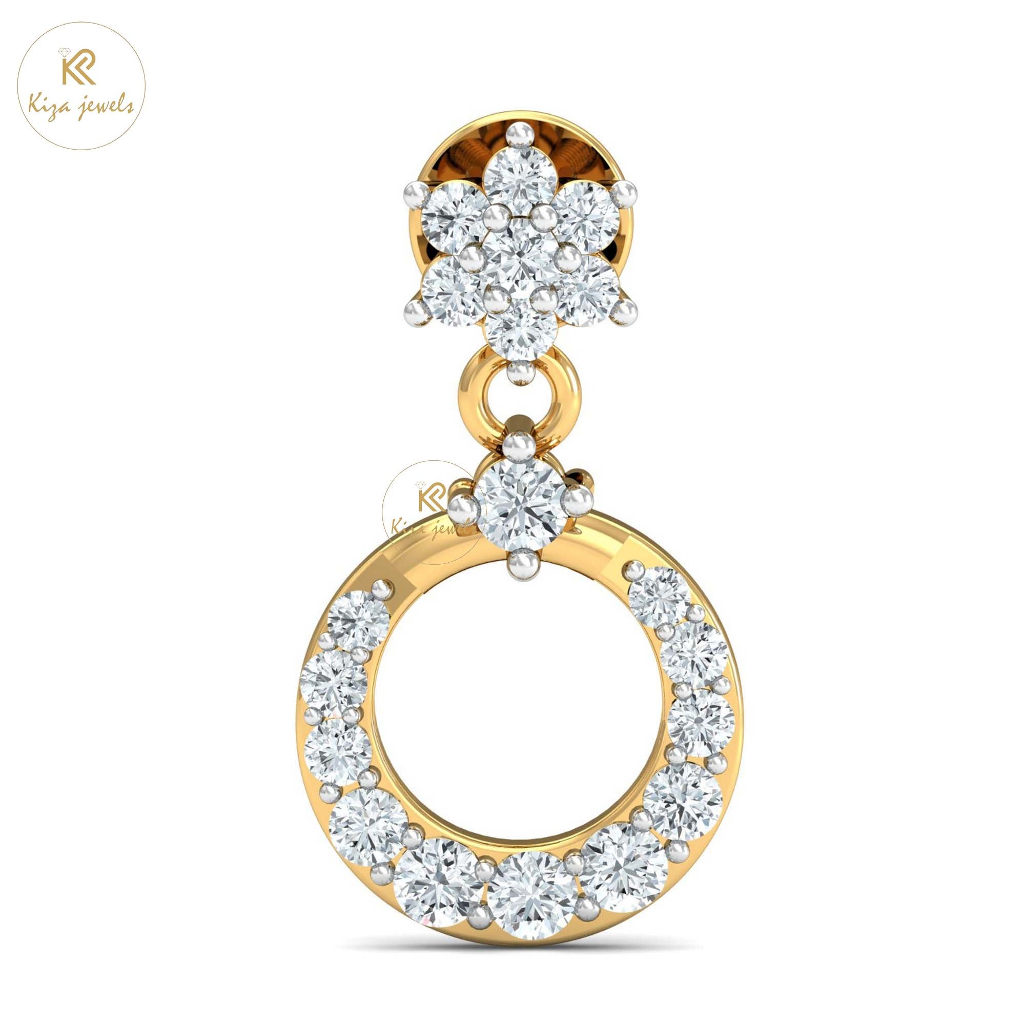 2.031 TDW Round Cut Diamond Yellow Gold Charm Necklace