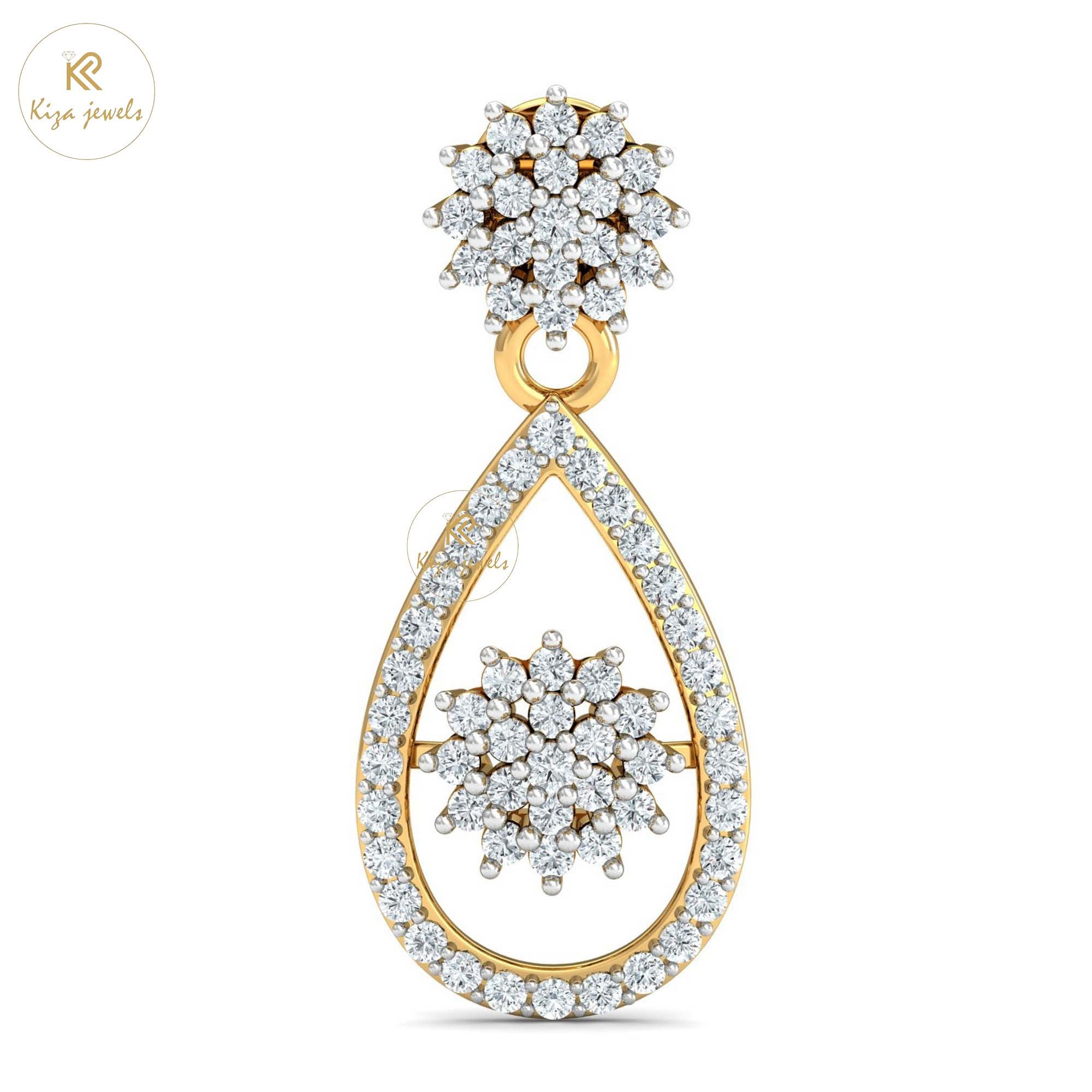 3.014 TDW Round Cut Diamond Yellow Gold Charm Necklace