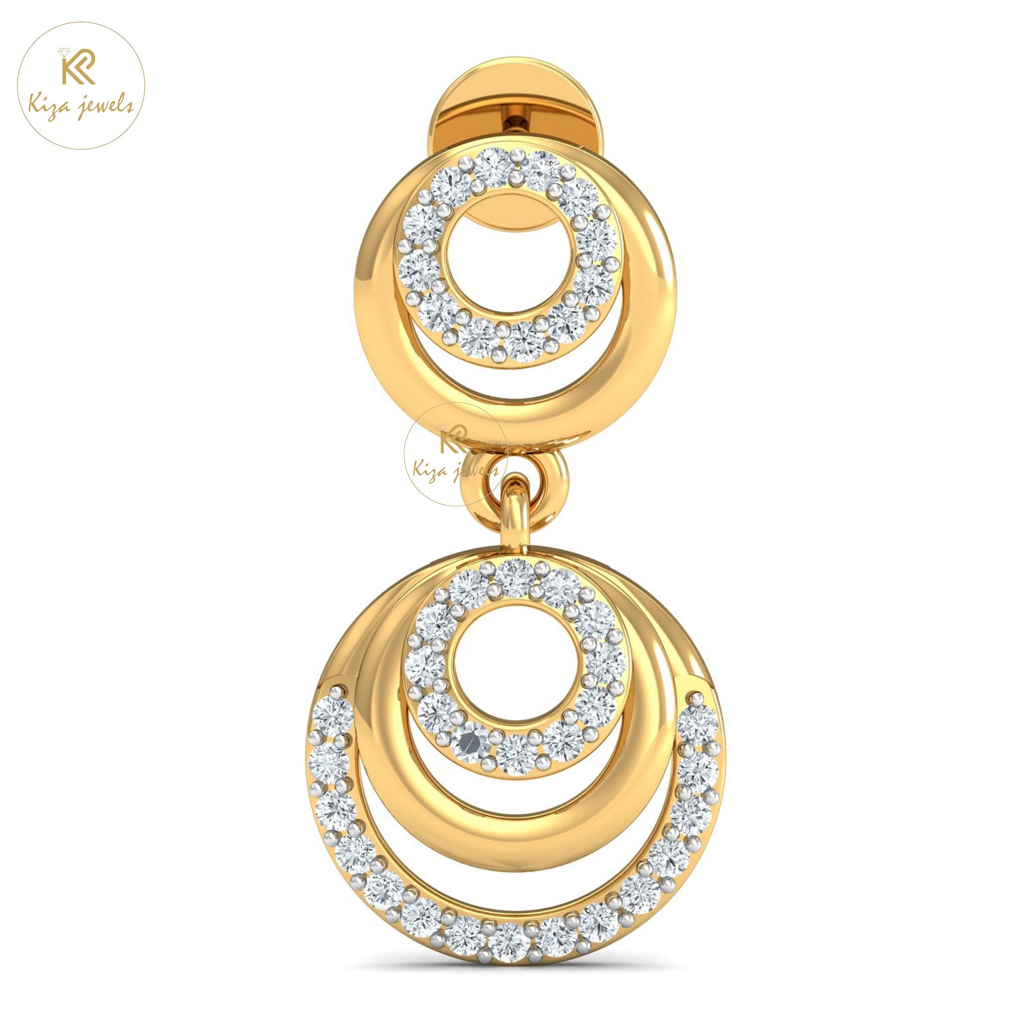 2.58 TDW Round Cut Diamond Yellow Gold Charm Necklace